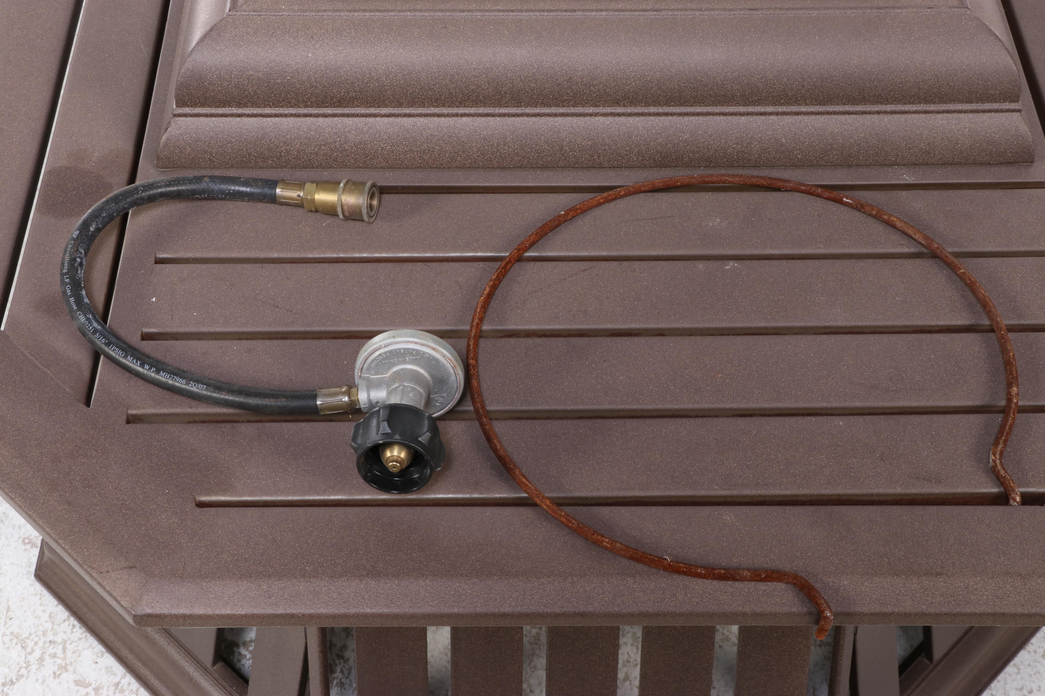 Hexagonal Outdoor Propane Fire Pit with Ceramic Logs