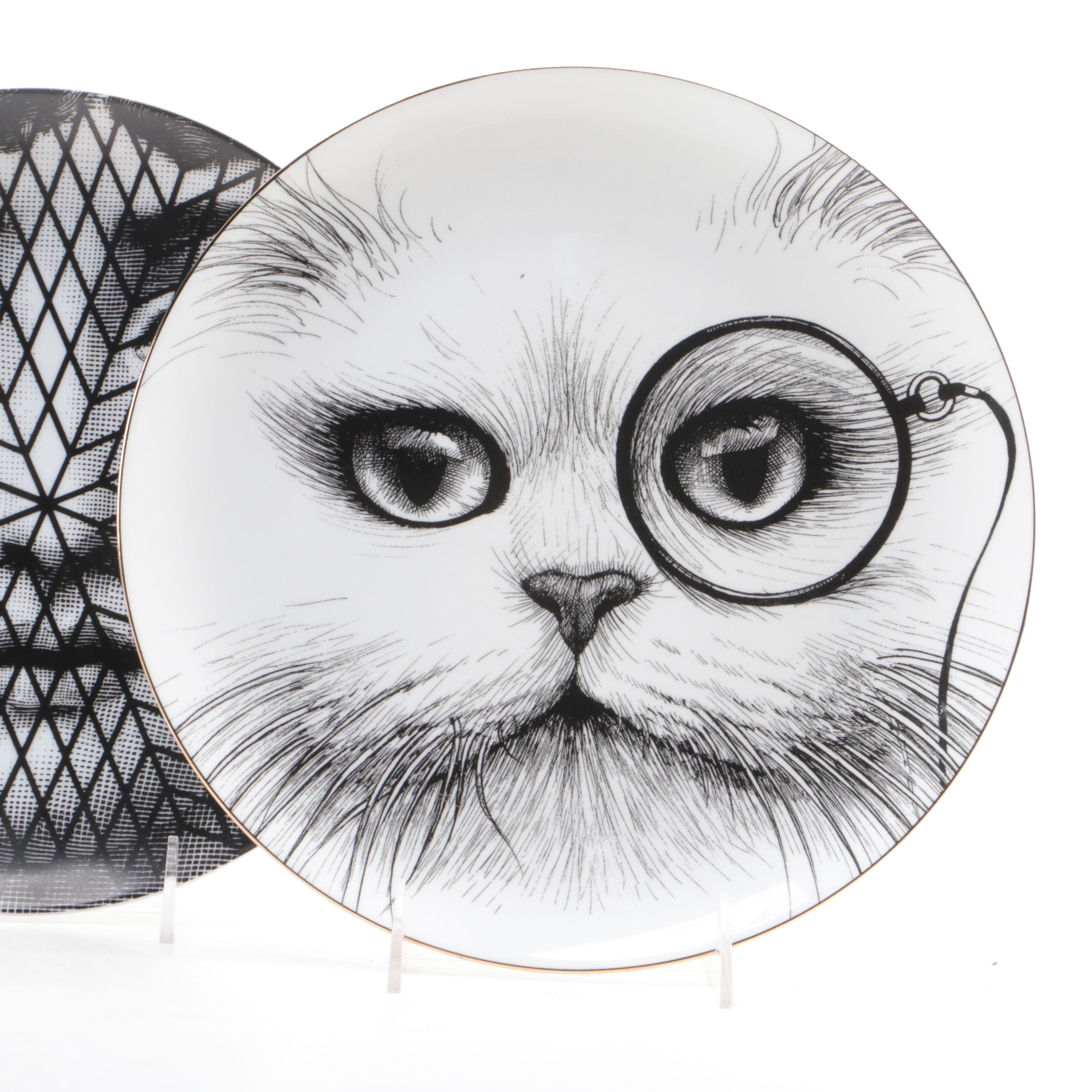 Fornasetti "Tema e Variazioni" Italian Decorative Plates with Rory Dobner Plate