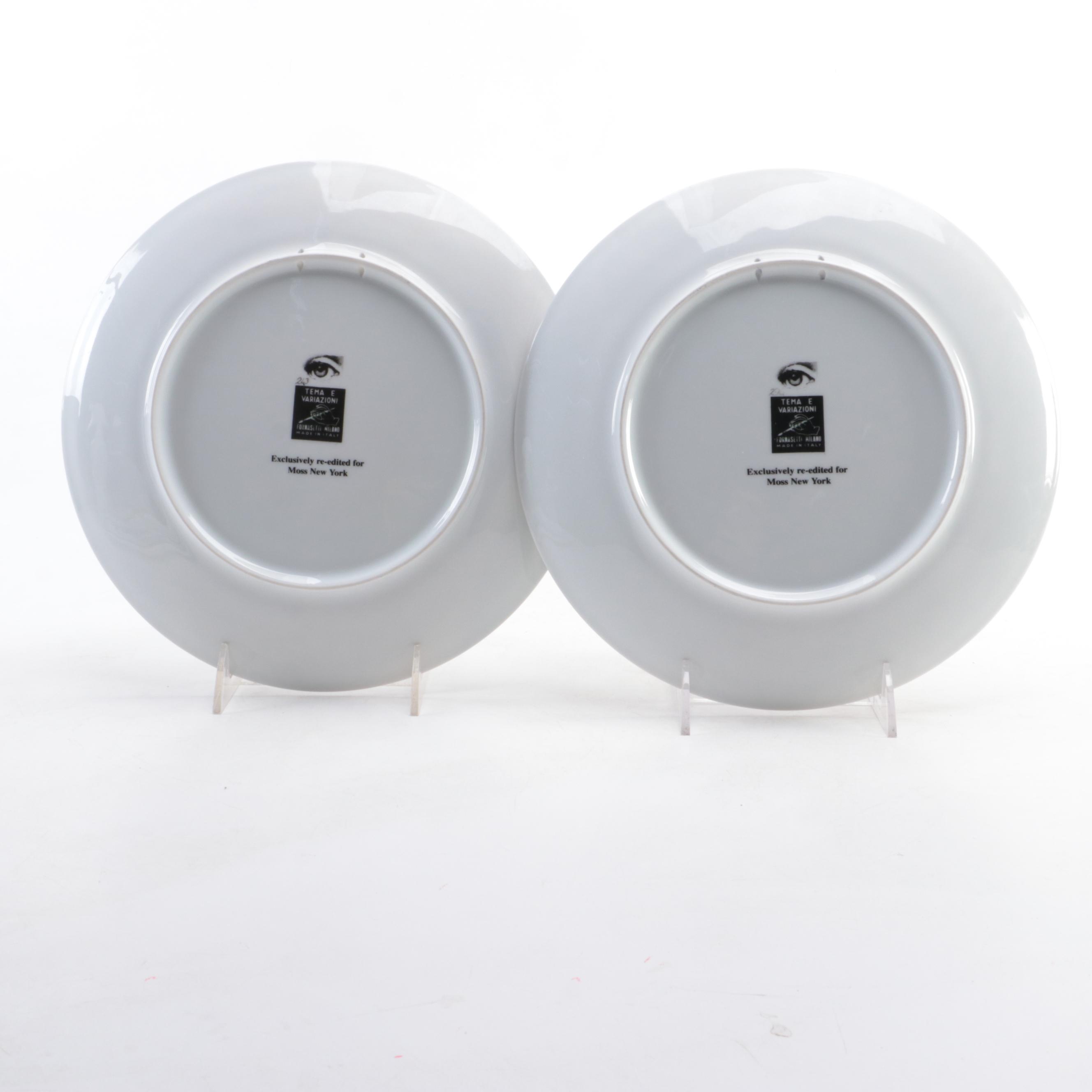 Fornasetti "Tema e Variazioni" Italian Decorative Plates with Rory Dobner Plate