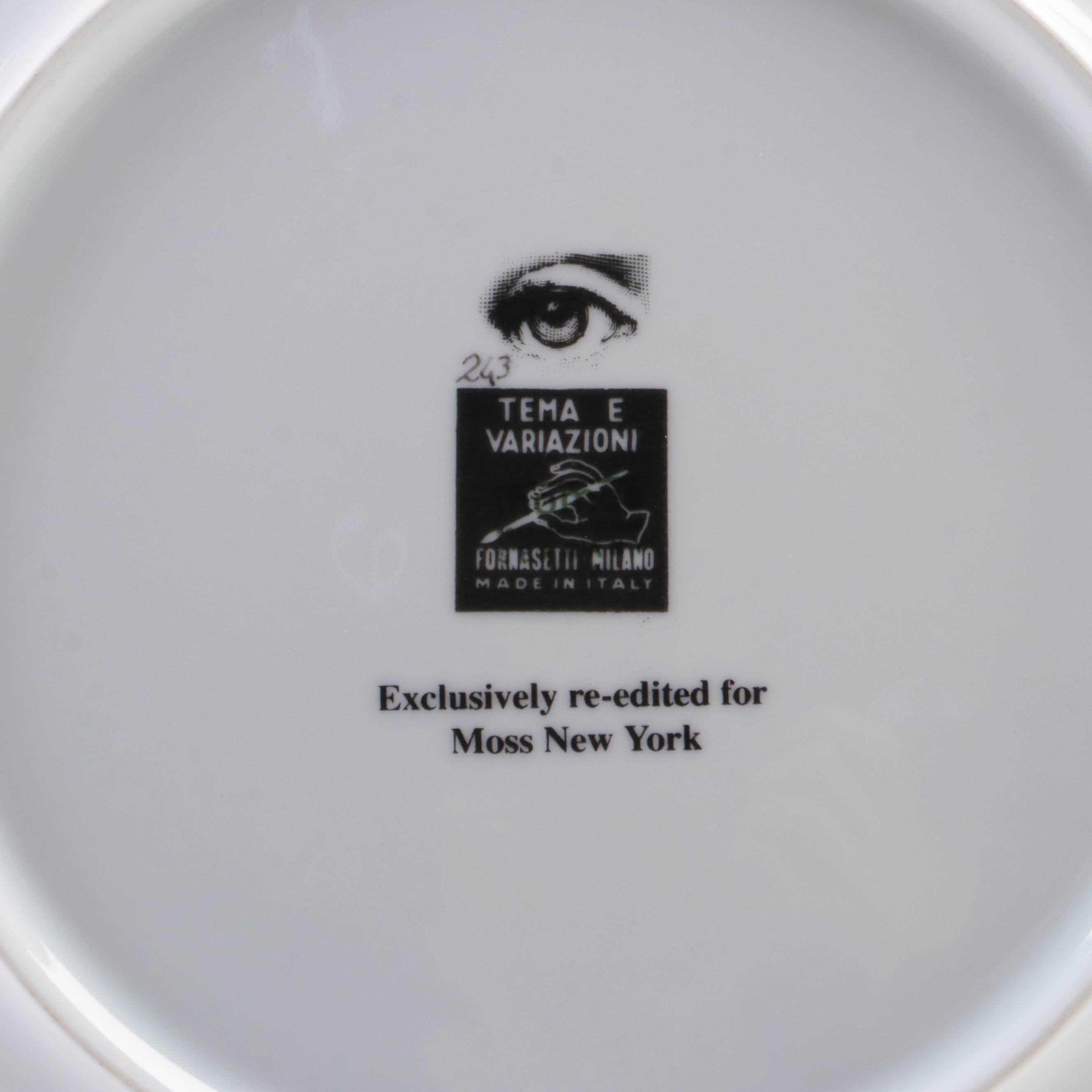 Fornasetti "Tema e Variazioni" Italian Decorative Plates with Rory Dobner Plate
