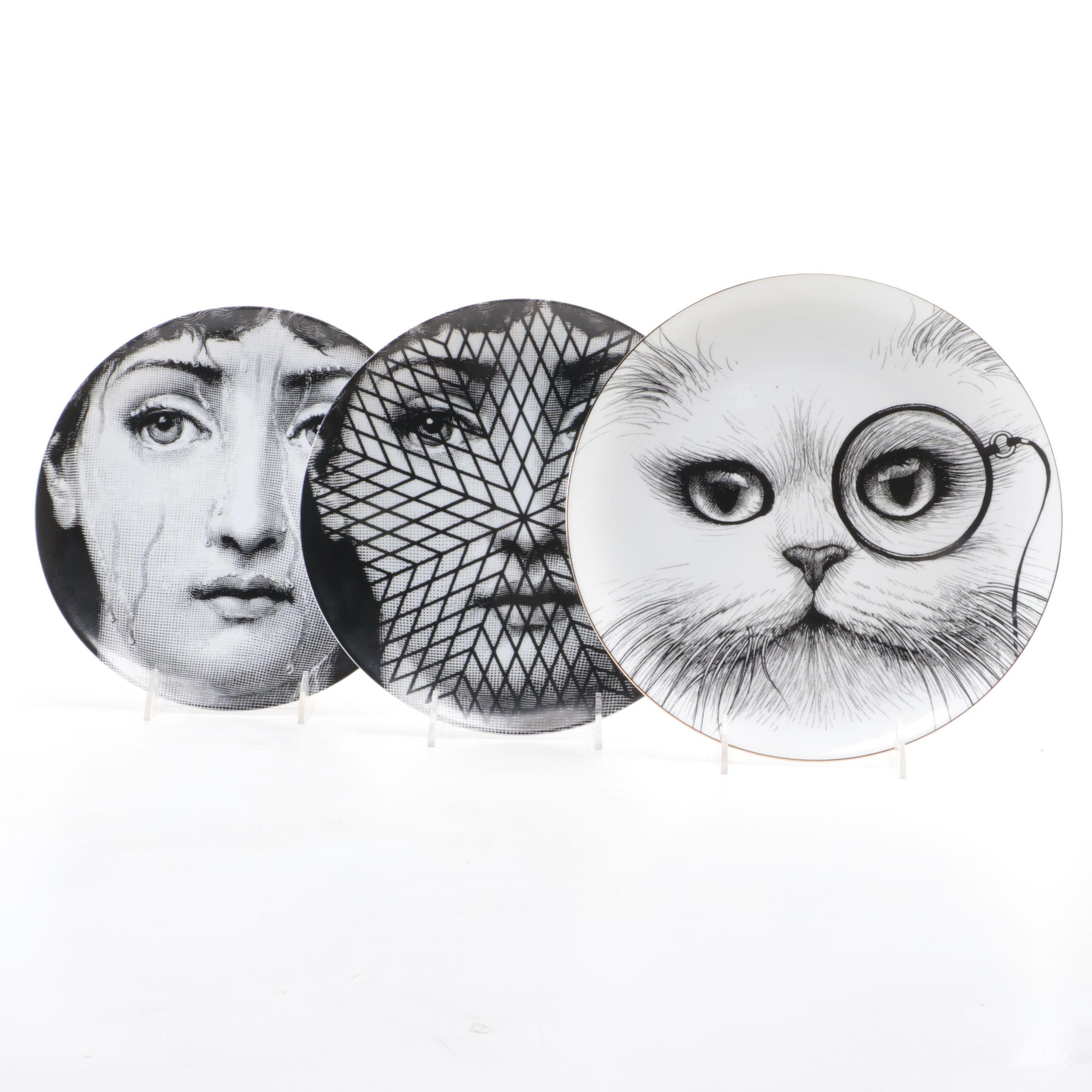 Fornasetti "Tema e Variazioni" Italian Decorative Plates with Rory Dobner Plate