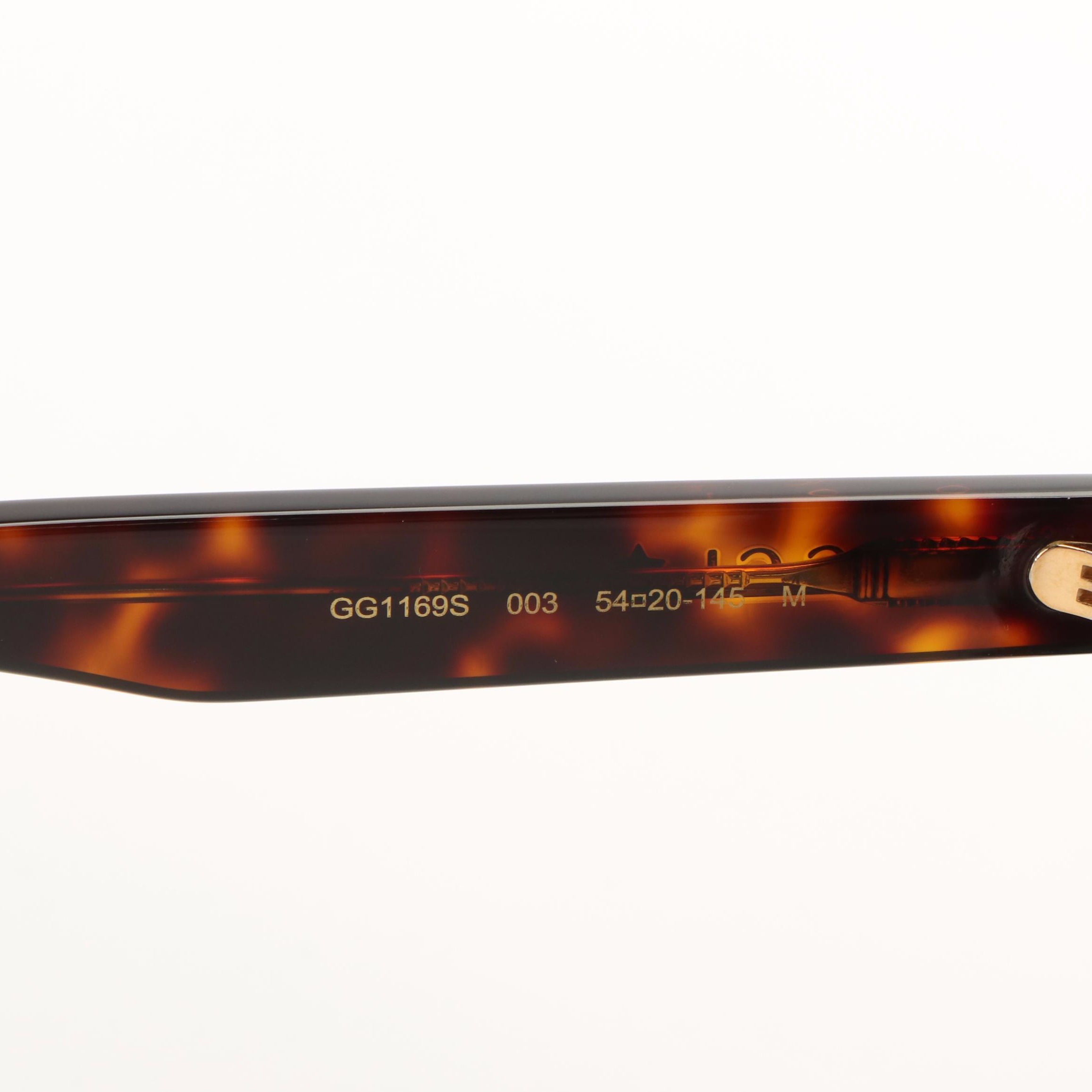 Gucci GG1169S Havana Green Lens Sunglasses