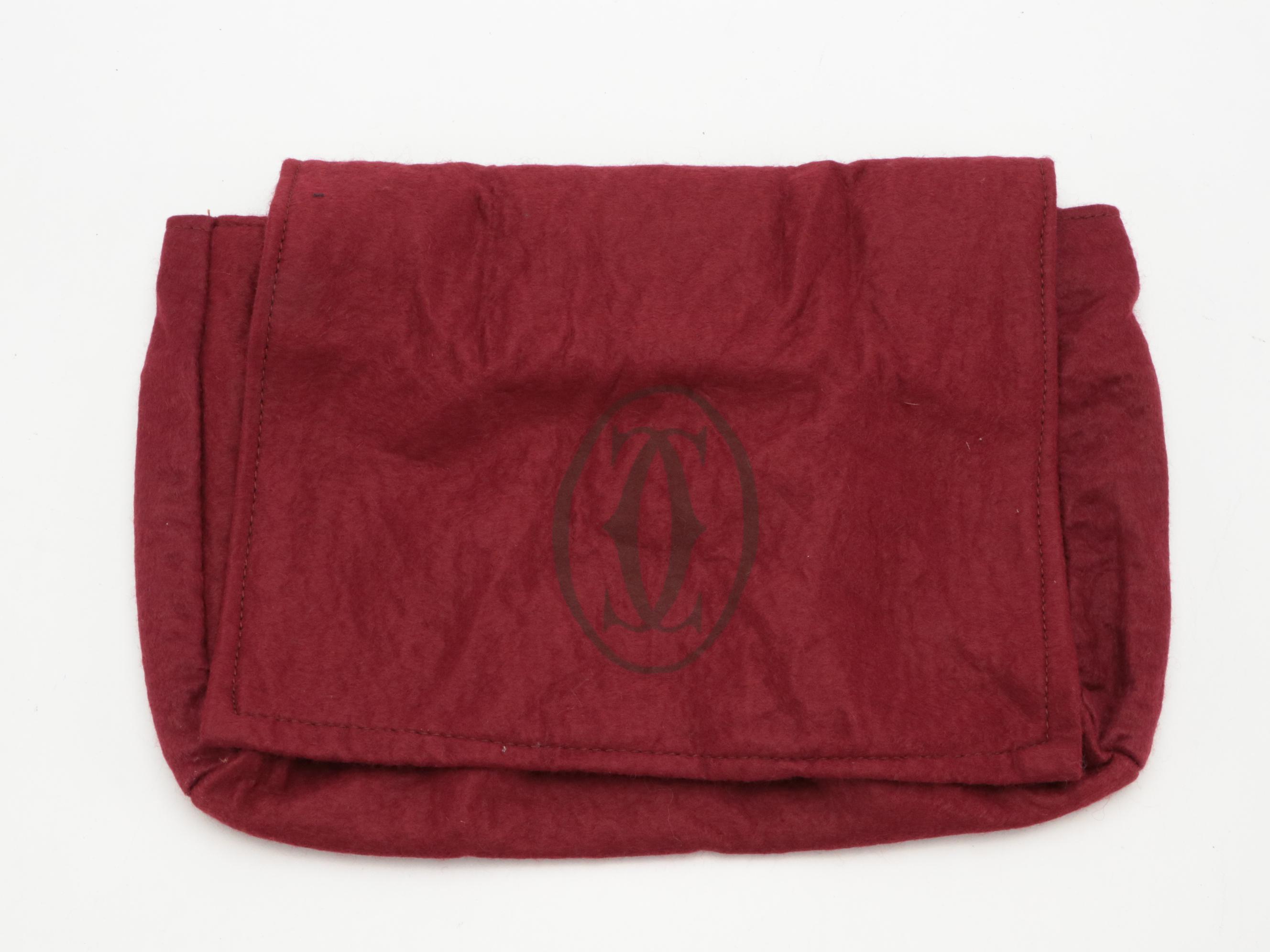 Cartier Must de Cartier Double Flap Envelope Shoulder Bag in Bordeaux Leather