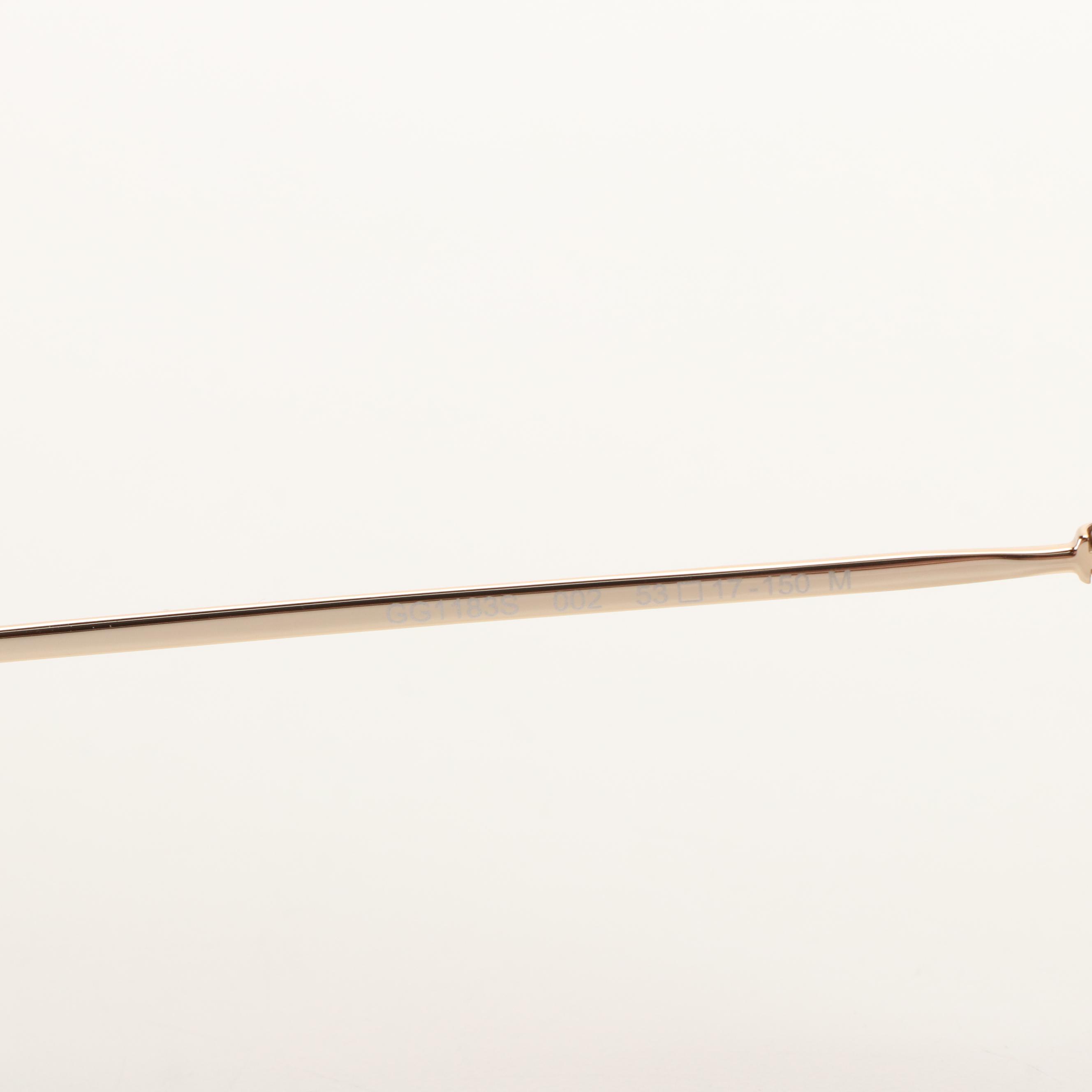 Gucci GG1183S Aviator Sunglasses with Gold Frames and Brown Lenses