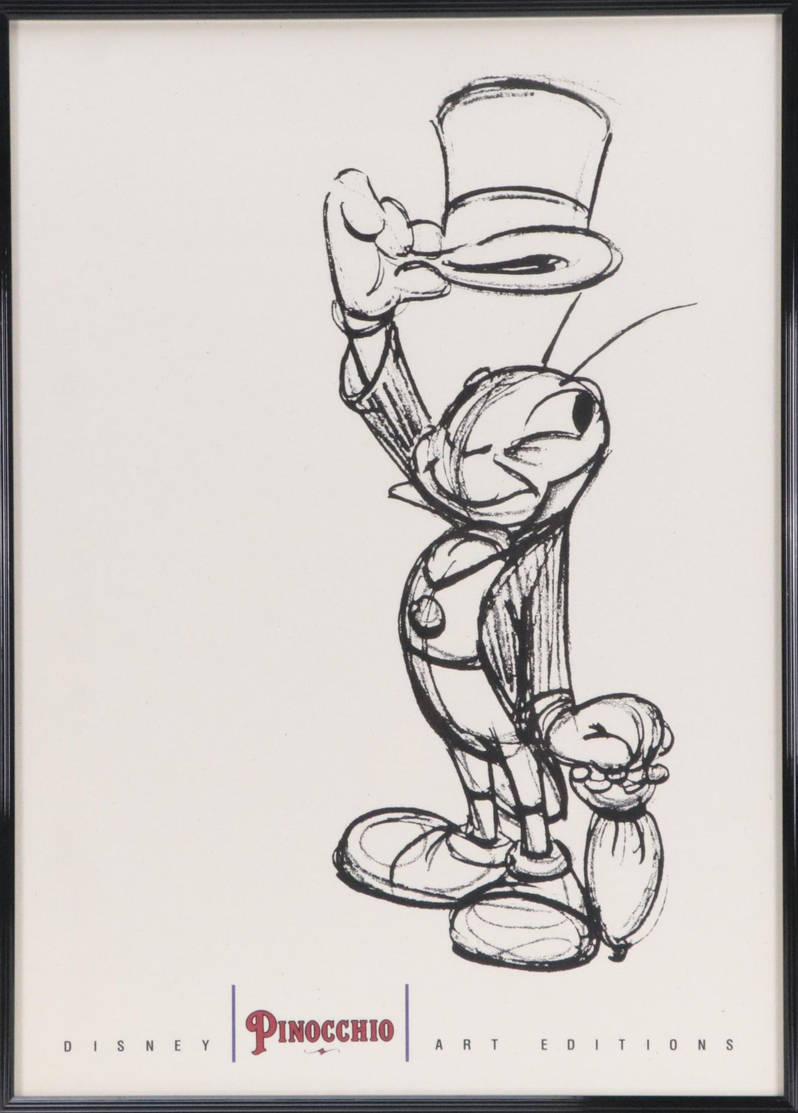 Disney Art Editions Lithograph Poster of Jiminy Cricket from "Pinocchio"