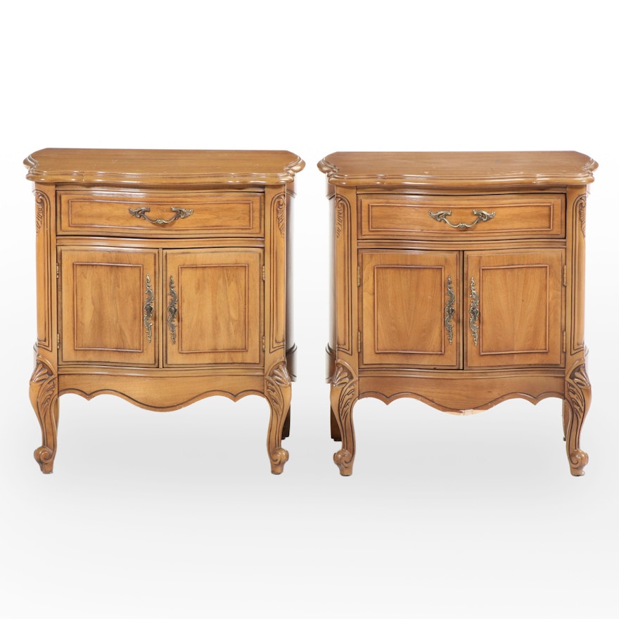 Pair of J.B. Van Sciver Co. Louis XV Style Walnut Nightstands