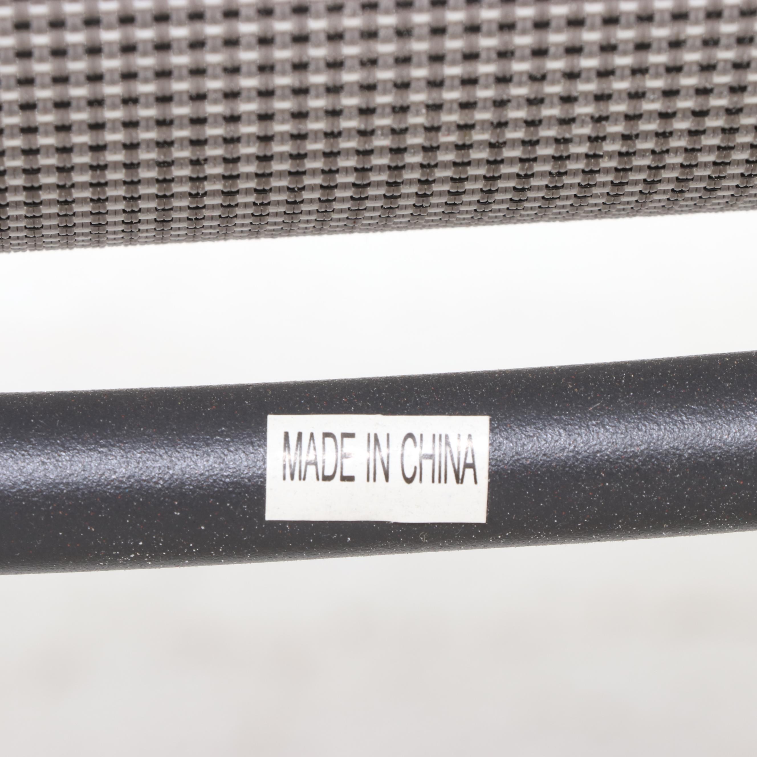 Two Cast Aluminum and Mesh Patio Chairs