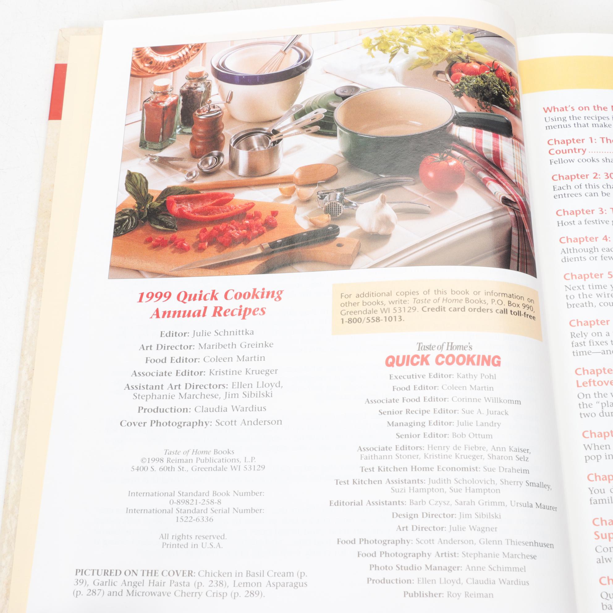 "Taste of Home's Quick Cooking Annual Recipes" Cookbooks, 1999–2007