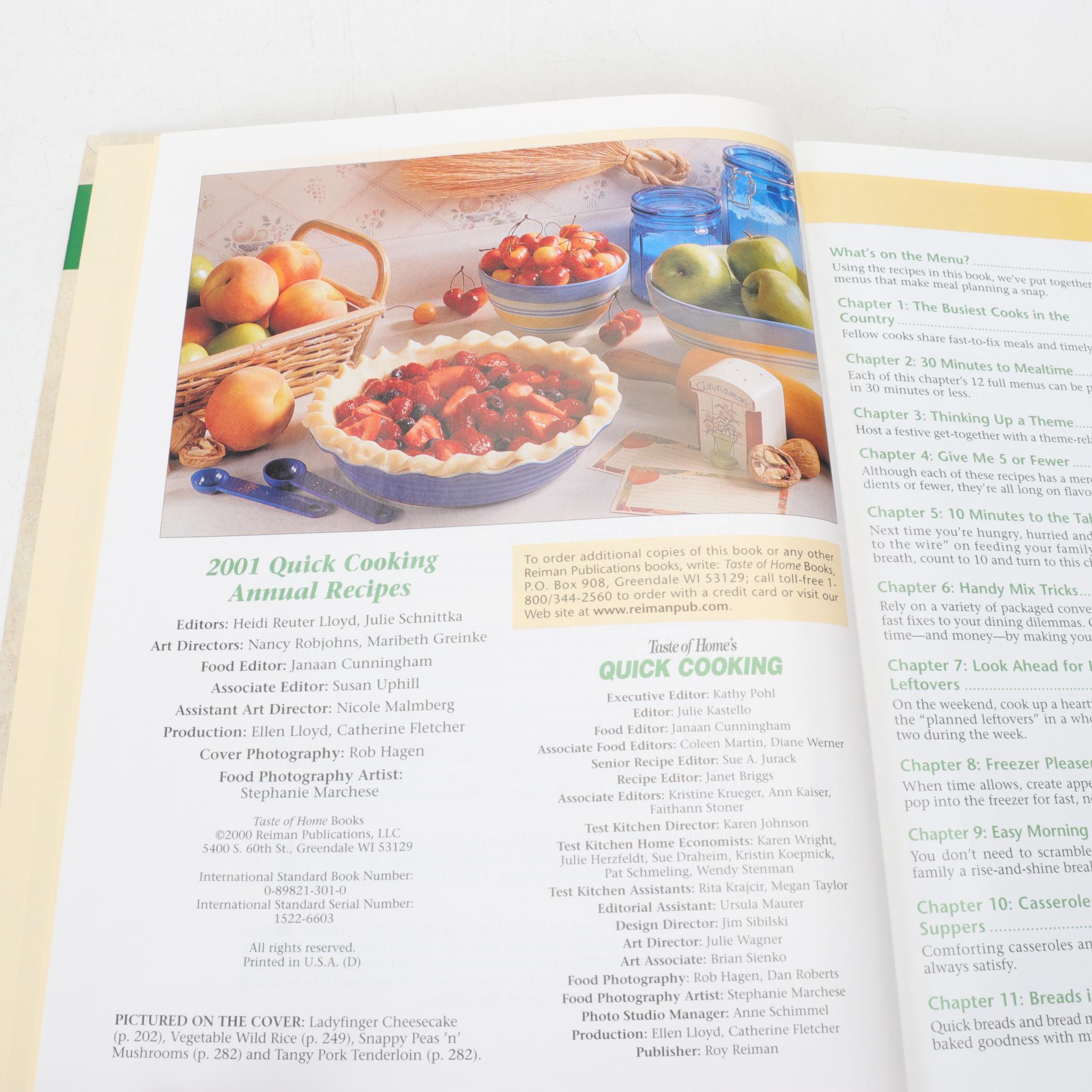 "Taste of Home's Quick Cooking Annual Recipes" Cookbooks, 1999–2007