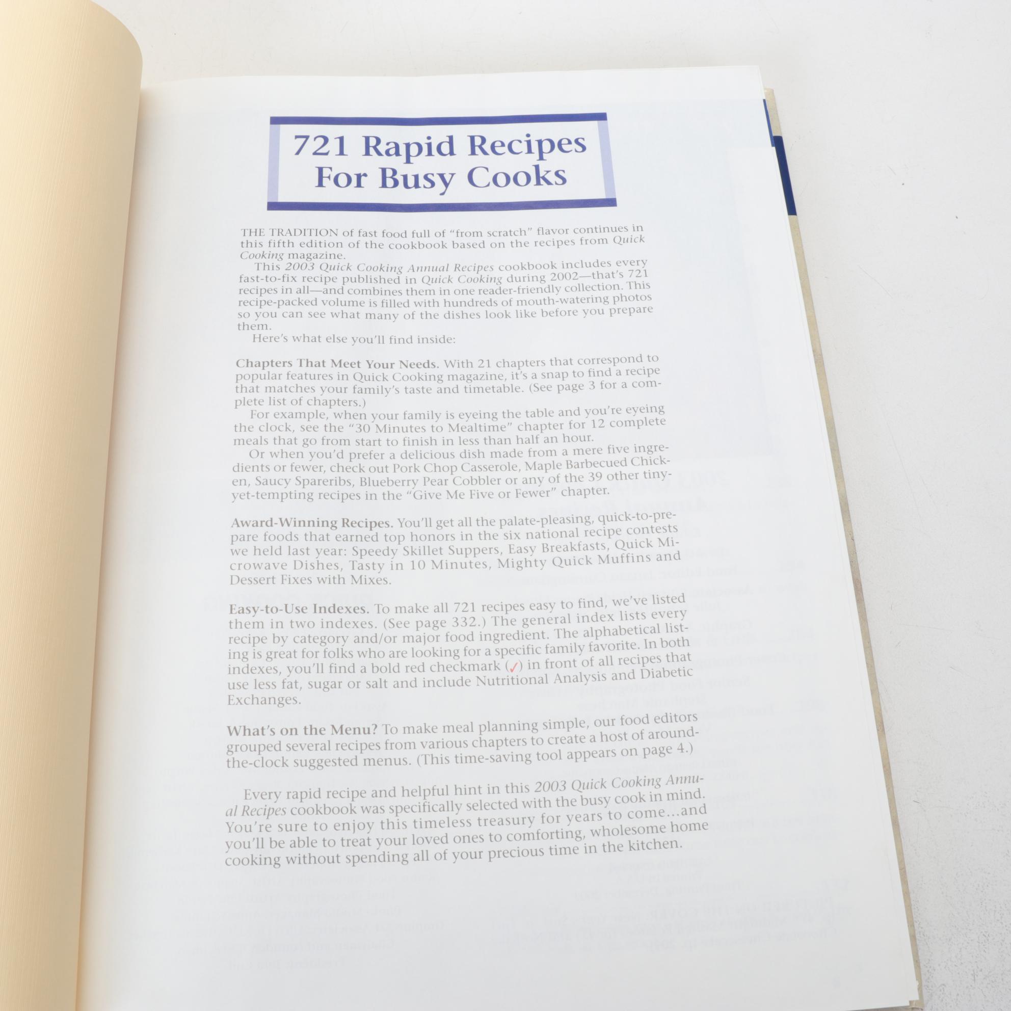 "Taste of Home's Quick Cooking Annual Recipes" Cookbooks, 1999–2007