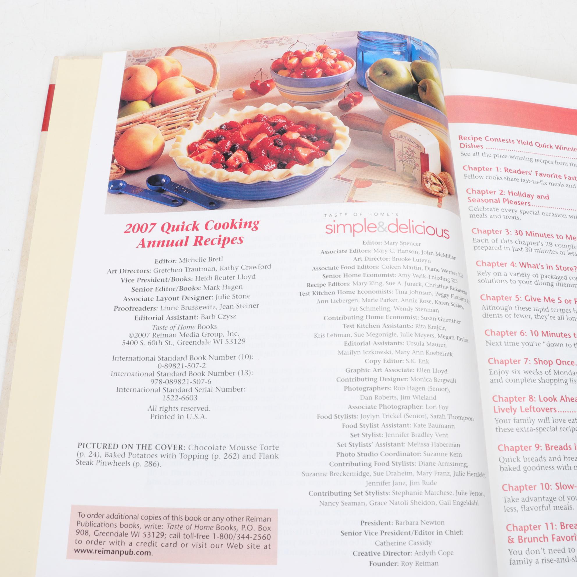"Taste of Home's Quick Cooking Annual Recipes" Cookbooks, 1999–2007