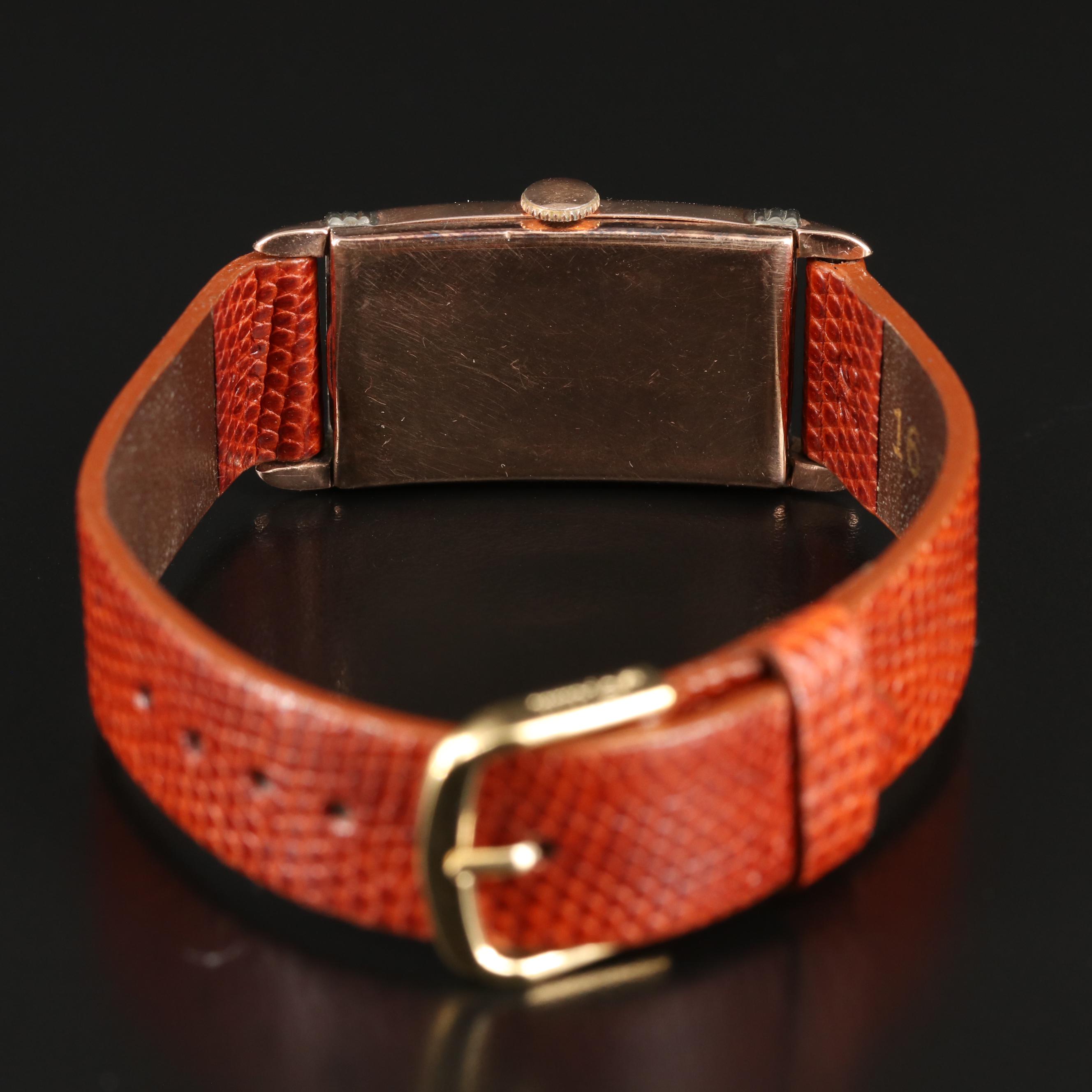 14K Elgin Diamond Dial, Two-Tone Tank Style Watch