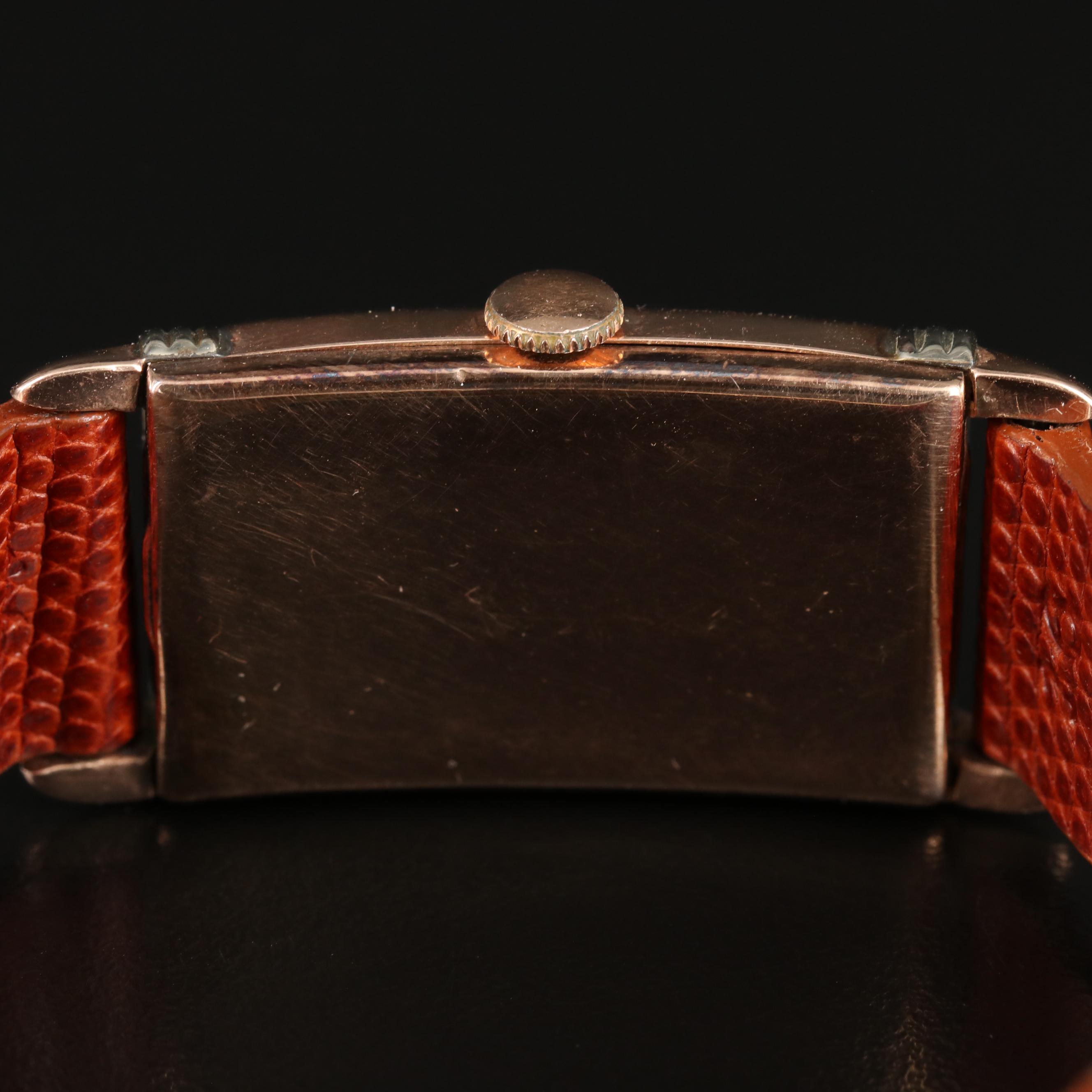 14K Elgin Diamond Dial, Two-Tone Tank Style Watch