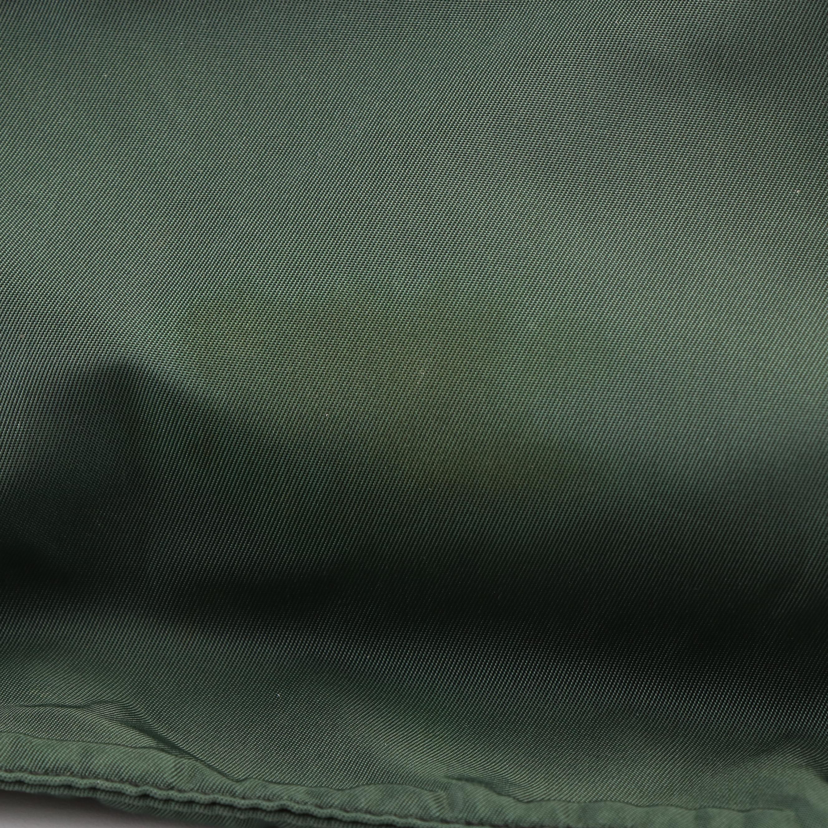 Prada Triangle Logo Tessuto Green Nylon Tote Bag