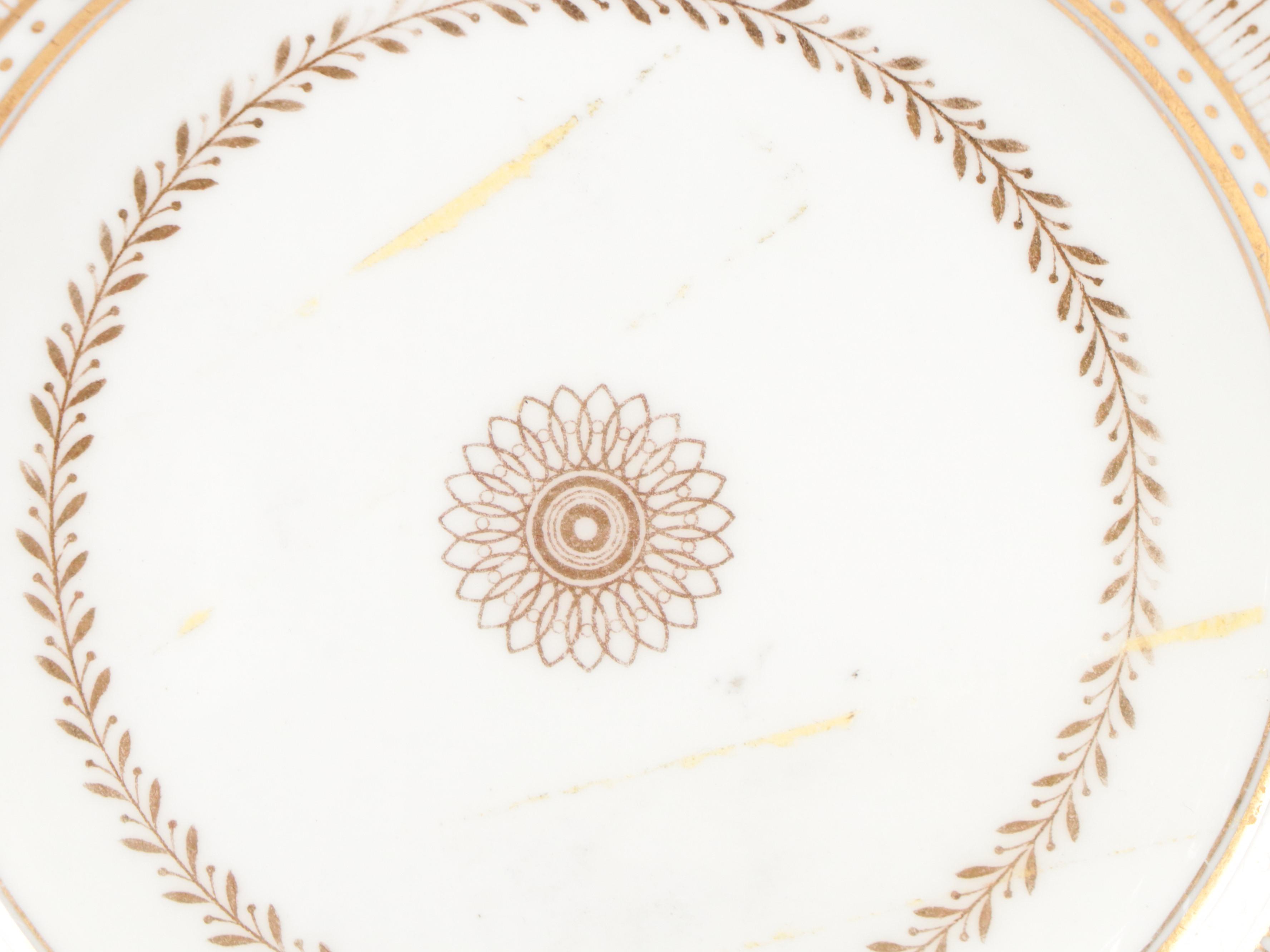 Jean Pouyat Limoges Porcelain Plates, Saucers, Bowls and Teacups, Vintage