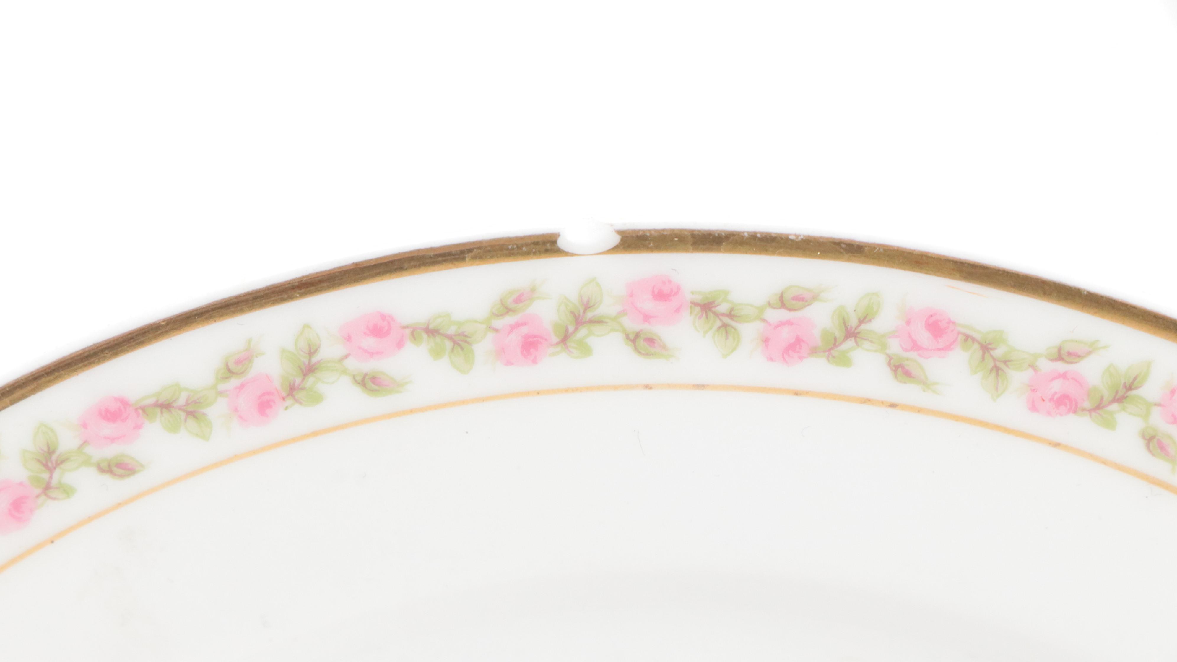 Jean Pouyat Limoges Porcelain Plates, Saucers, Bowls and Teacups, Vintage