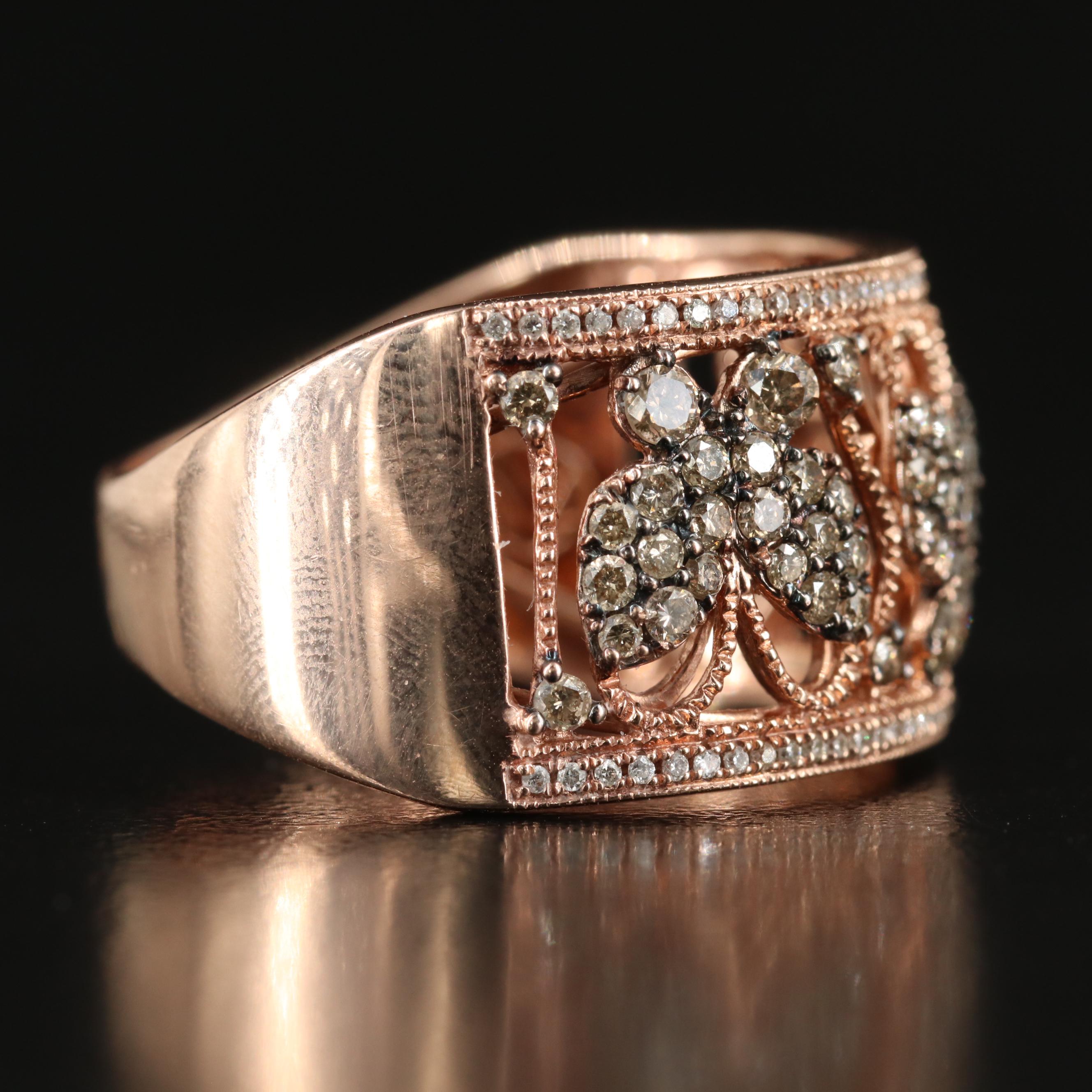 Le Vian 14K Rose Gold 1.10 CTW Diamond Butterfly Ring with Fancy Brown Diamonds
