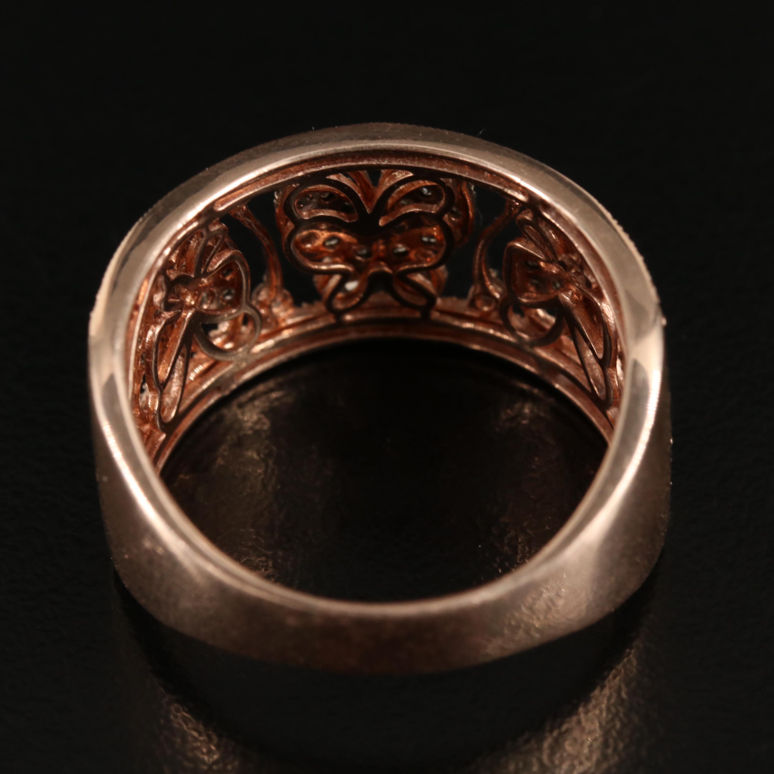 Le Vian 14K Rose Gold 1.10 CTW Diamond Butterfly Ring with Fancy Brown Diamonds