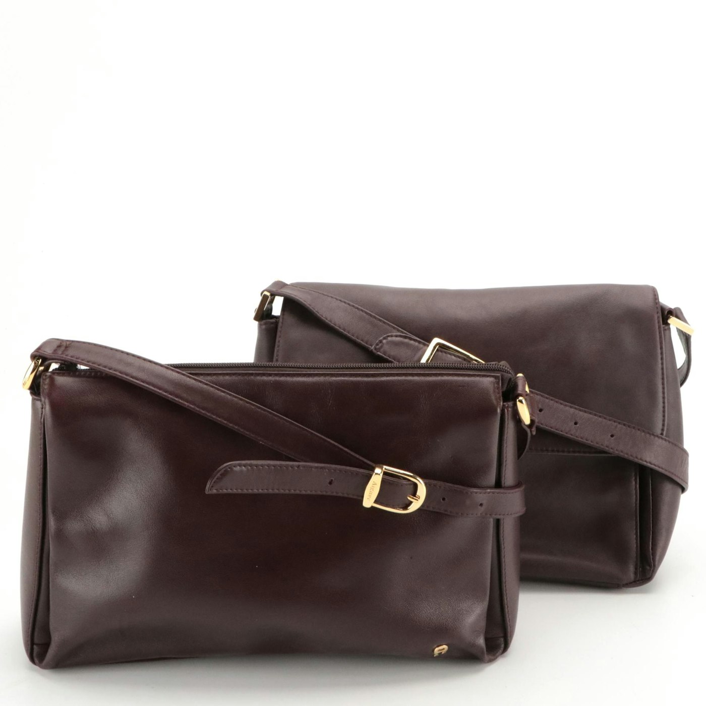 Etienne Aigner Shoulder Bags 90364 and 7892R in Burgundy Leather | EBTH