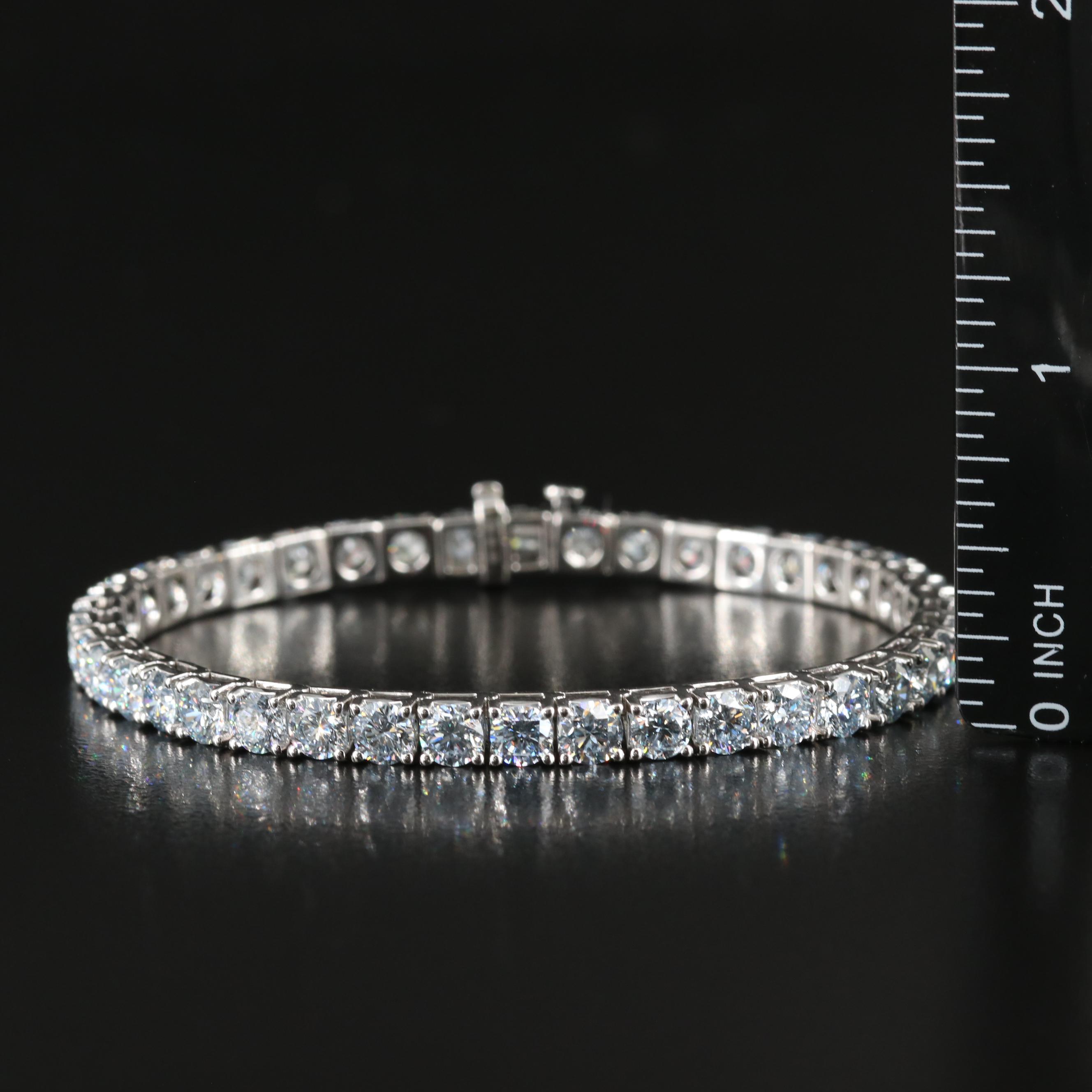 14K 14.22 CTW Lab Grown Fancy Blue Diamond Line Bracelet