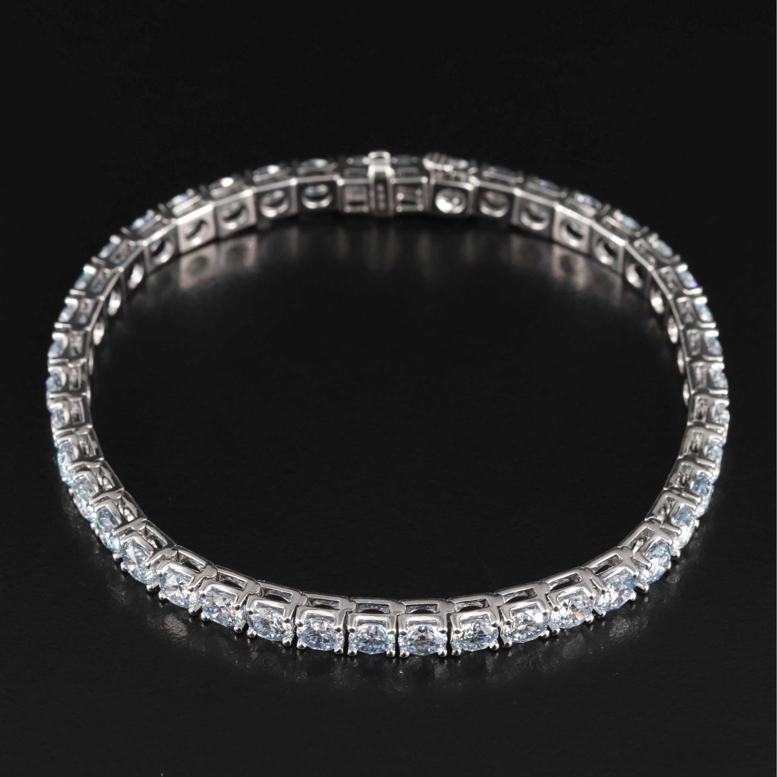 14K 14.22 CTW Lab Grown Fancy Blue Diamond Line Bracelet