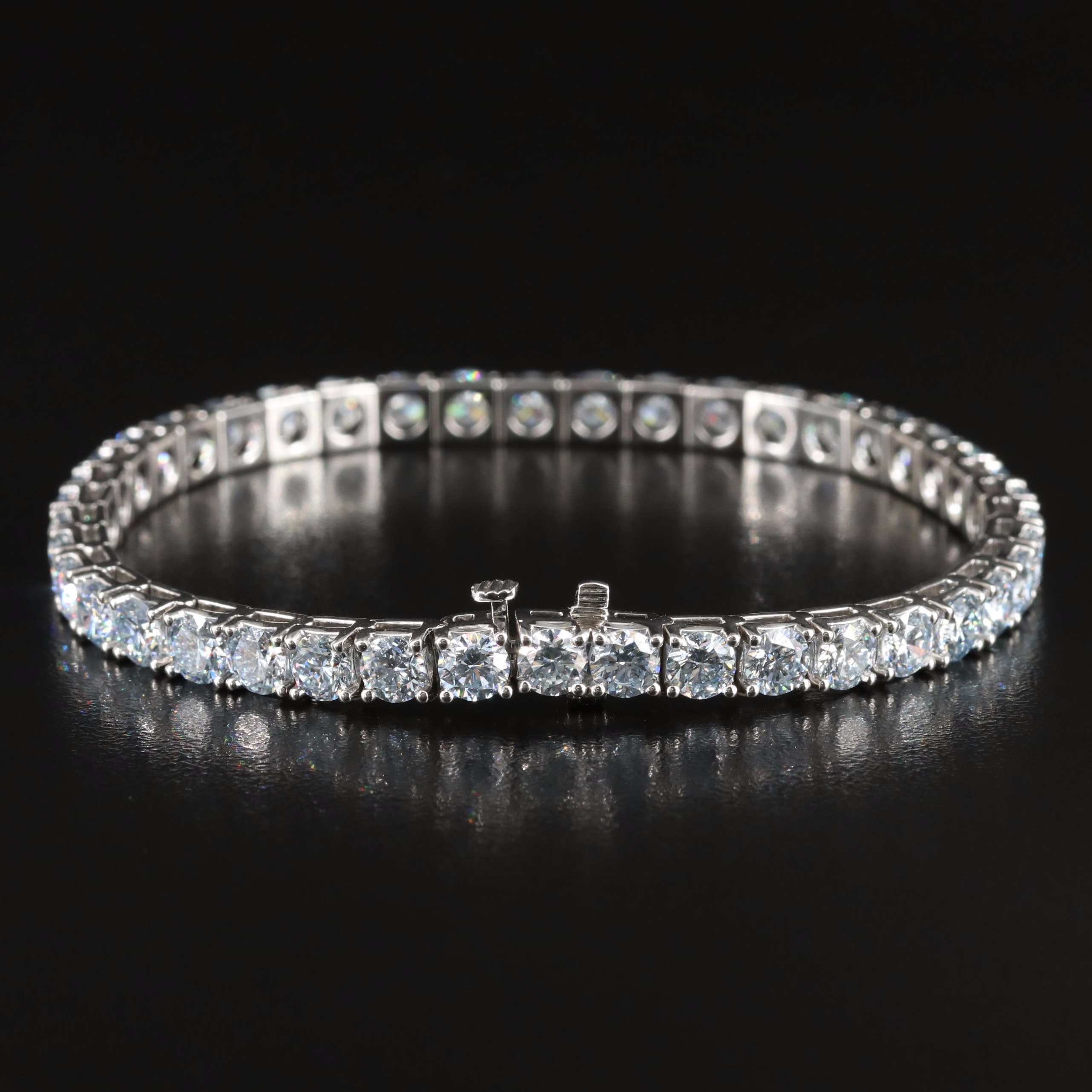 14K 14.22 CTW Lab Grown Fancy Blue Diamond Line Bracelet