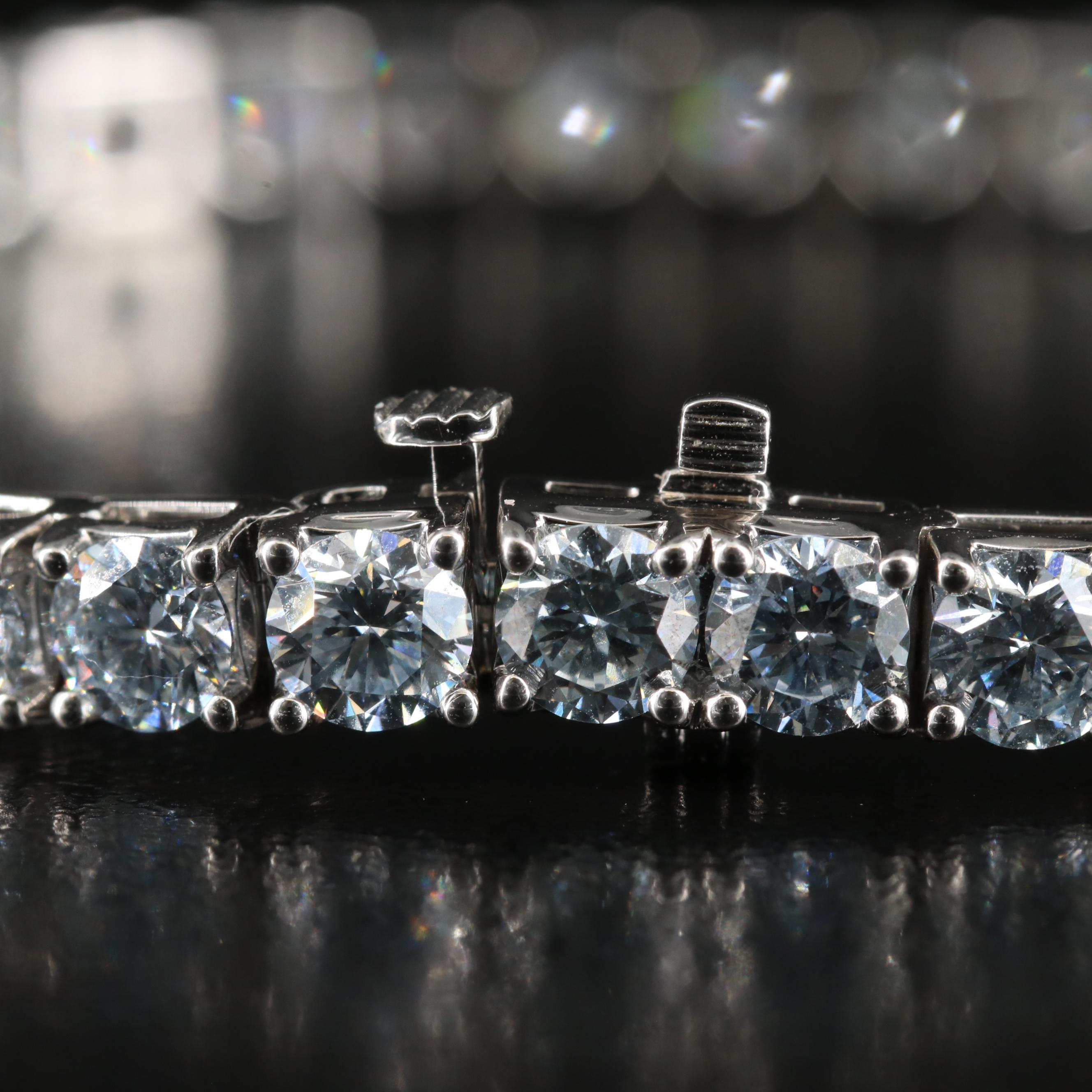 14K 14.22 CTW Lab Grown Fancy Blue Diamond Line Bracelet