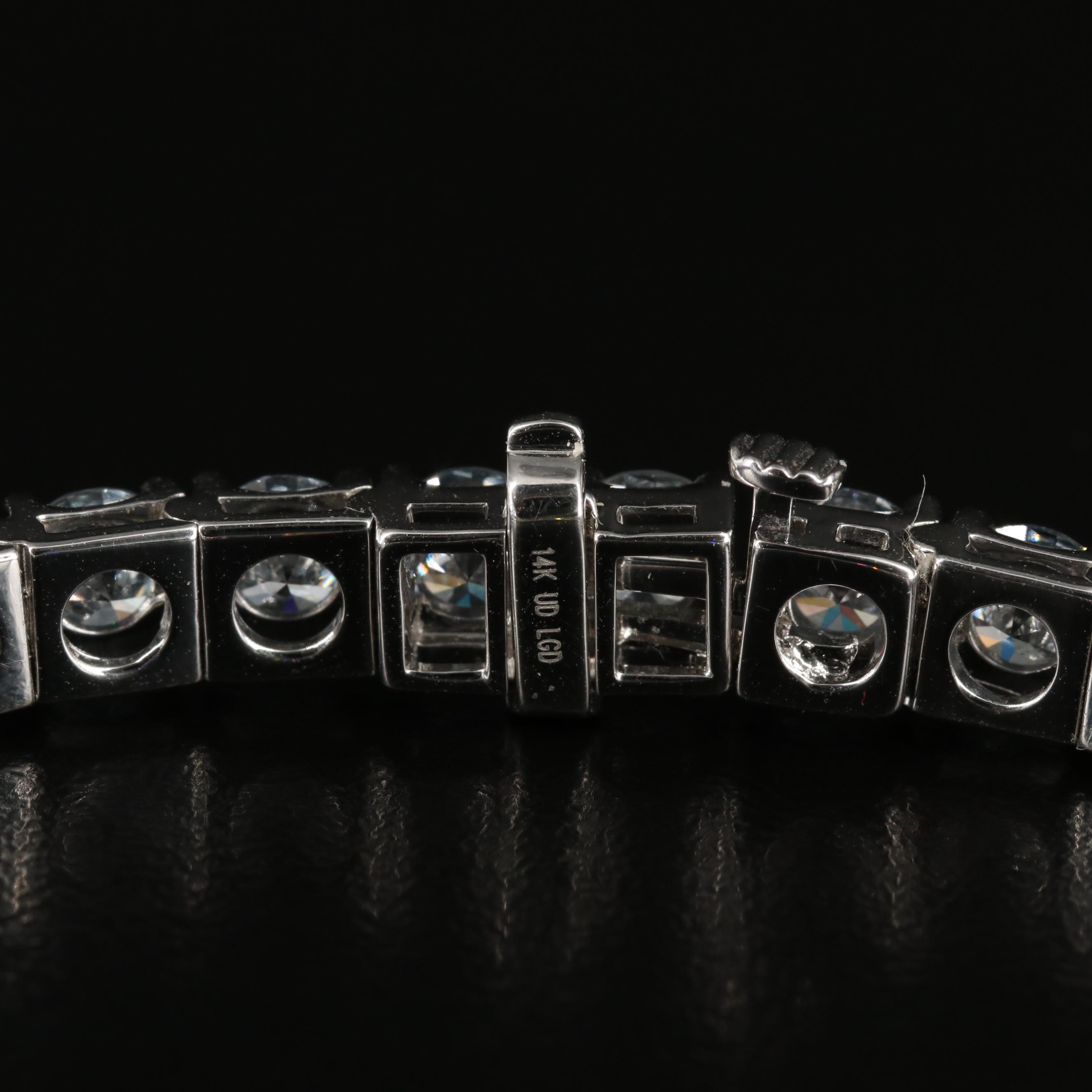 14K 14.22 CTW Lab Grown Fancy Blue Diamond Line Bracelet