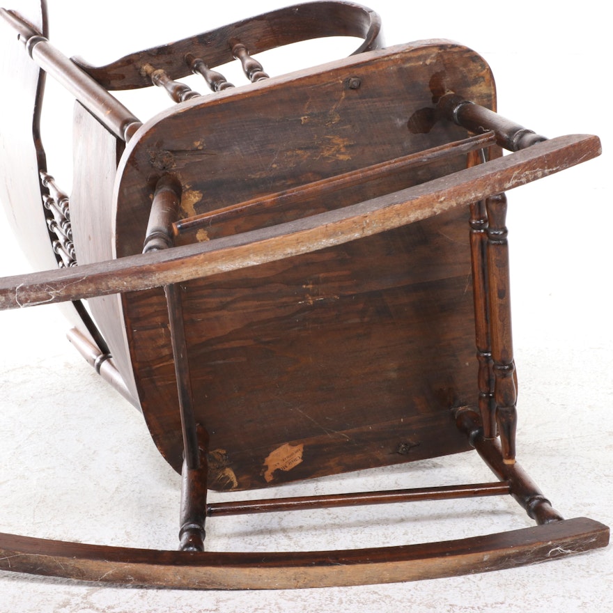 Tiger Oak Rocking Chair, Early 20th Century | Everything But The House