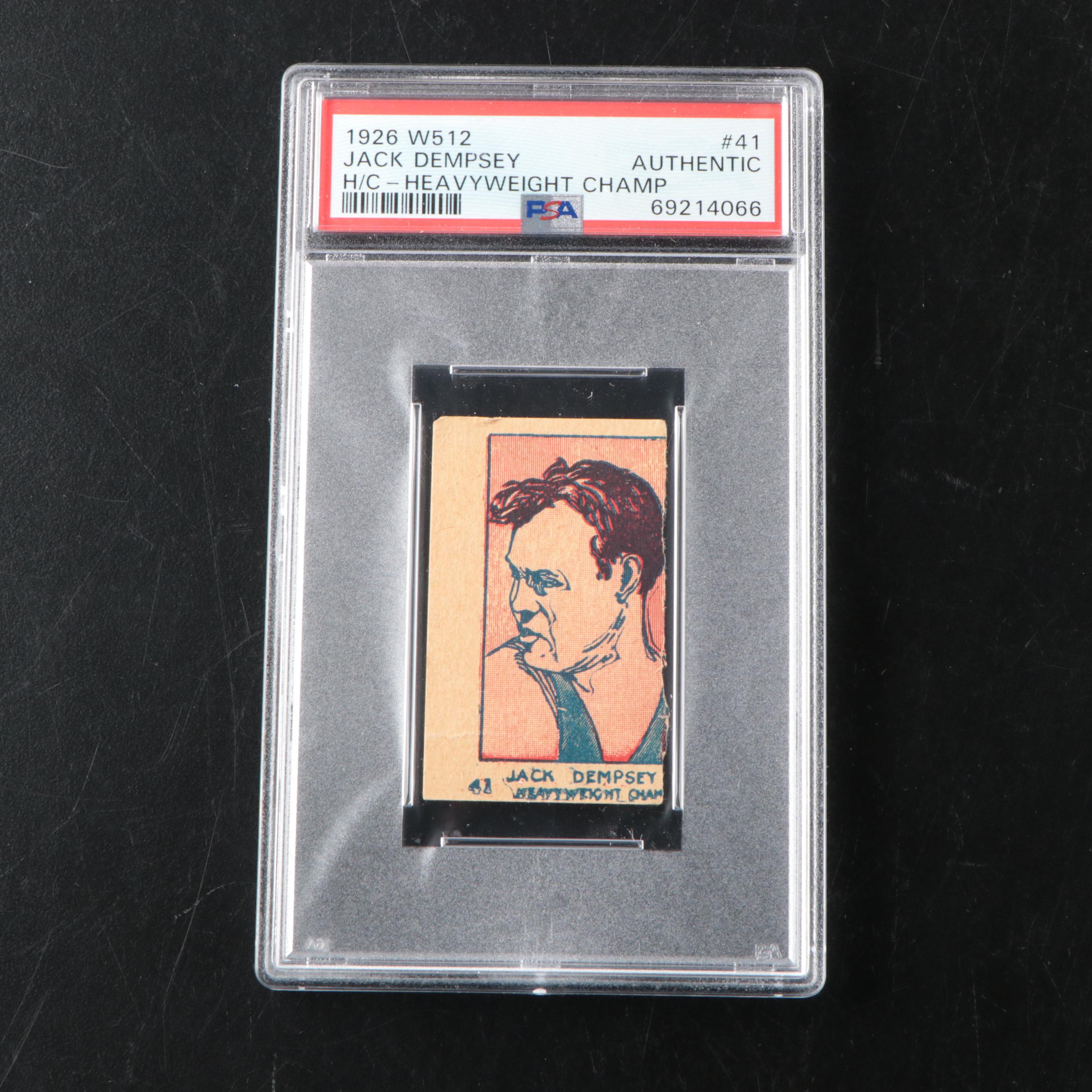 Jack Dempsey, 1926 W512, Heavyweight Champion Card, PSA Authenticated