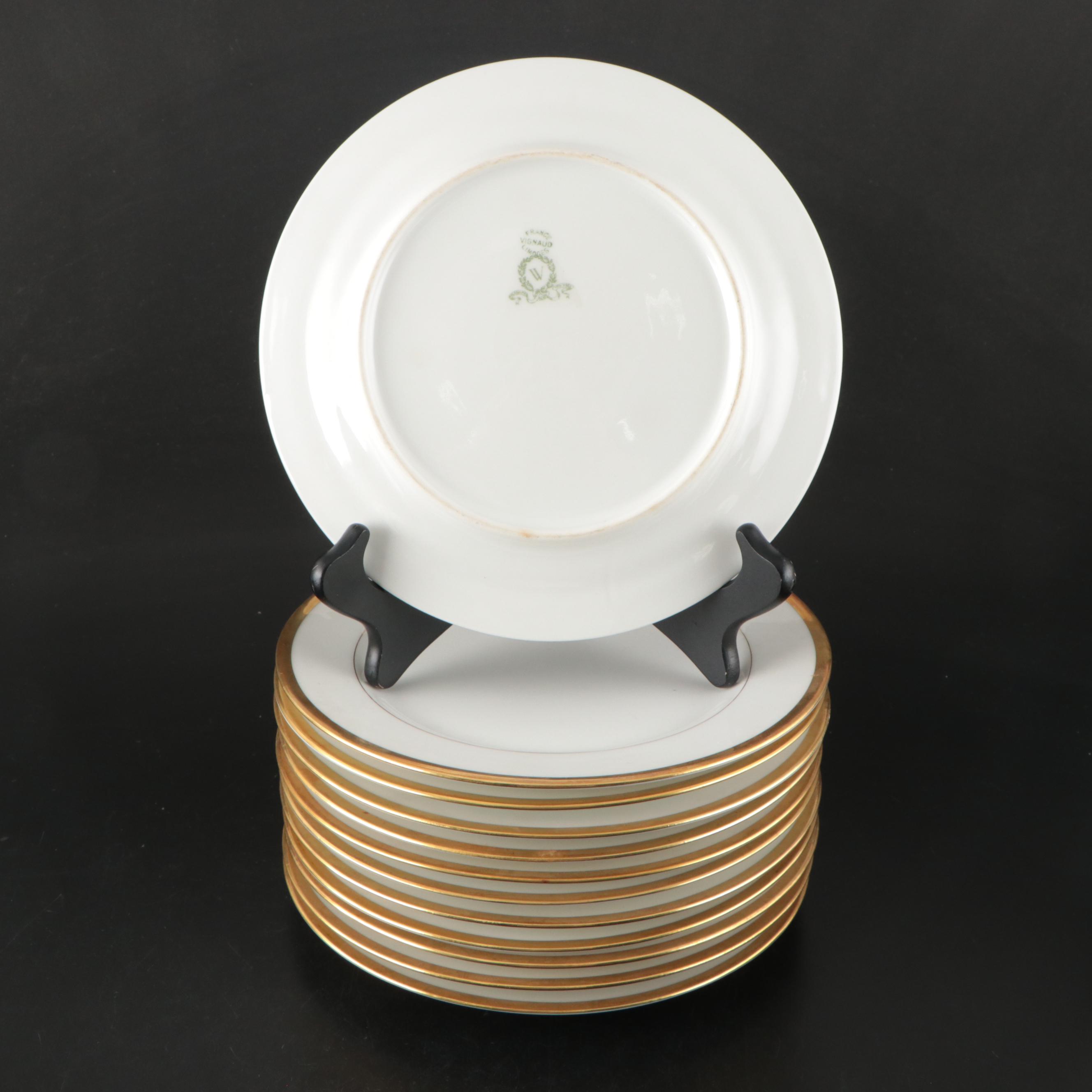 Vignaud and More Gilt Porcelain Dinnerware, Late 19th-Early 20th C.