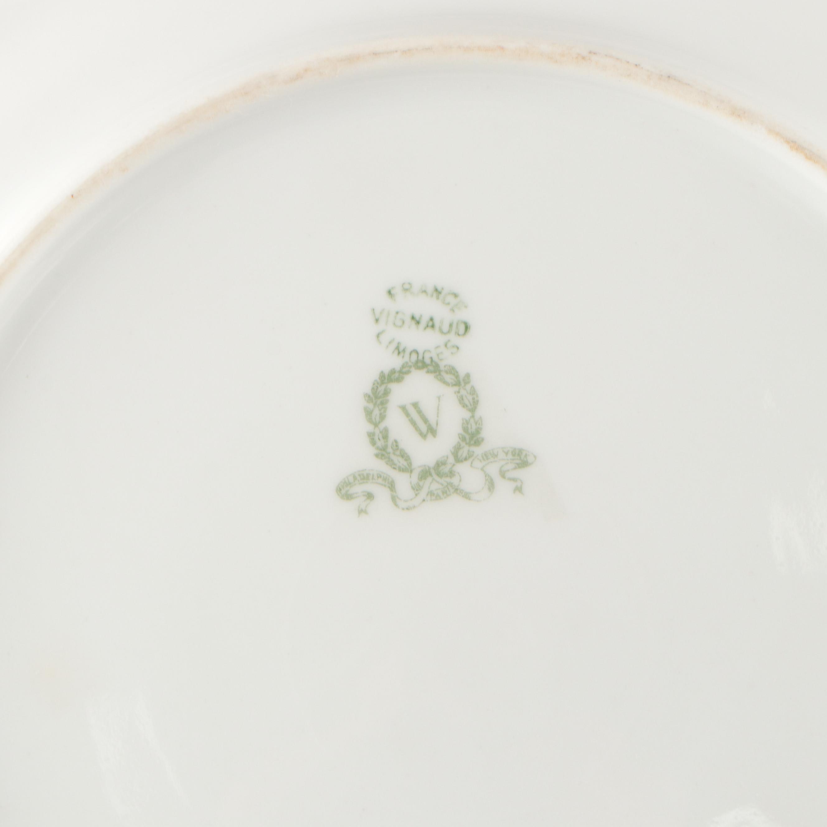 Vignaud and More Gilt Porcelain Dinnerware, Late 19th-Early 20th C.
