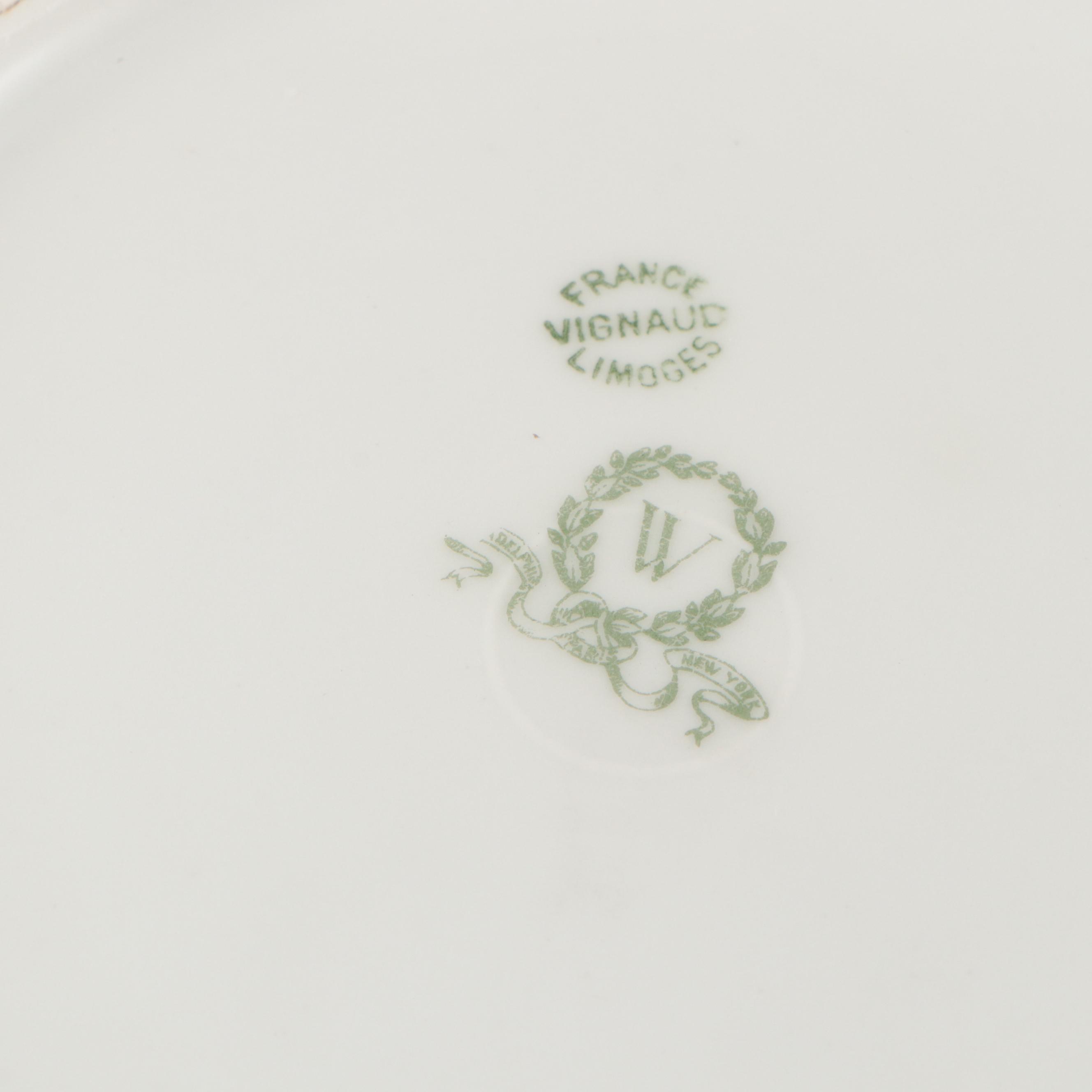 Vignaud and More Gilt Porcelain Dinnerware, Late 19th-Early 20th C.