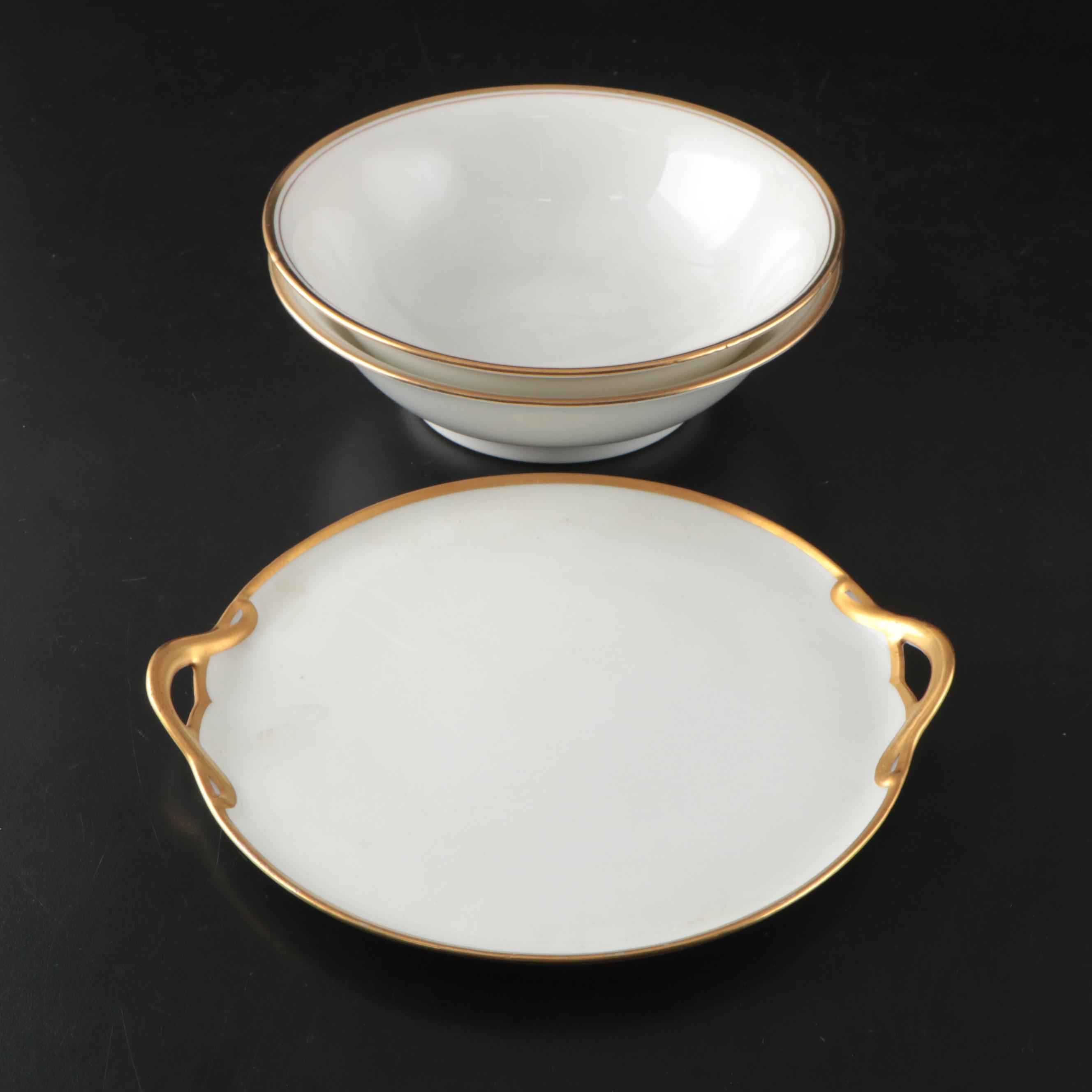 Vignaud and More Gilt Porcelain Dinnerware, Late 19th-Early 20th C.