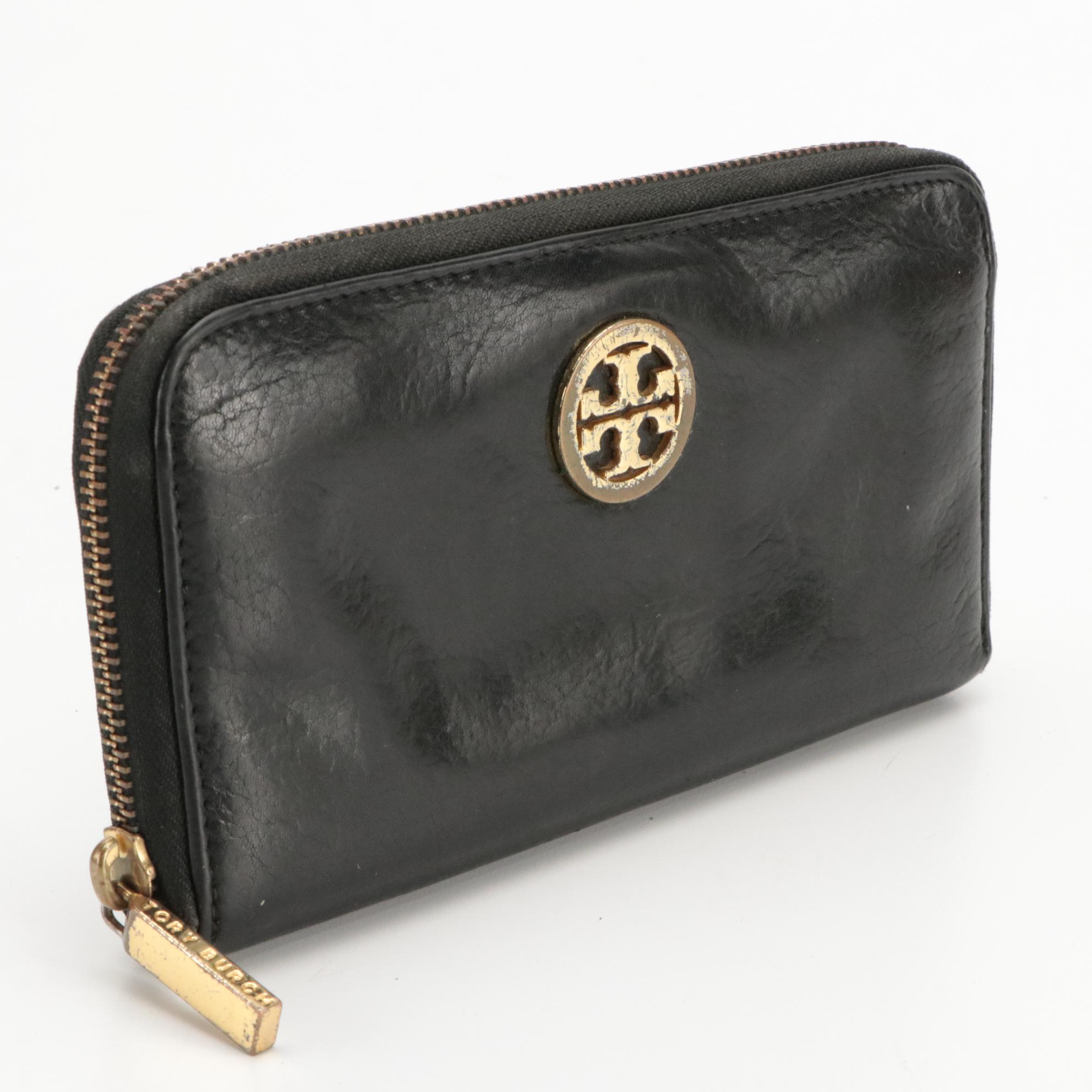 Tory Burch Logo Zip-Around Leather Wallets and Saffiano Leather Card Case