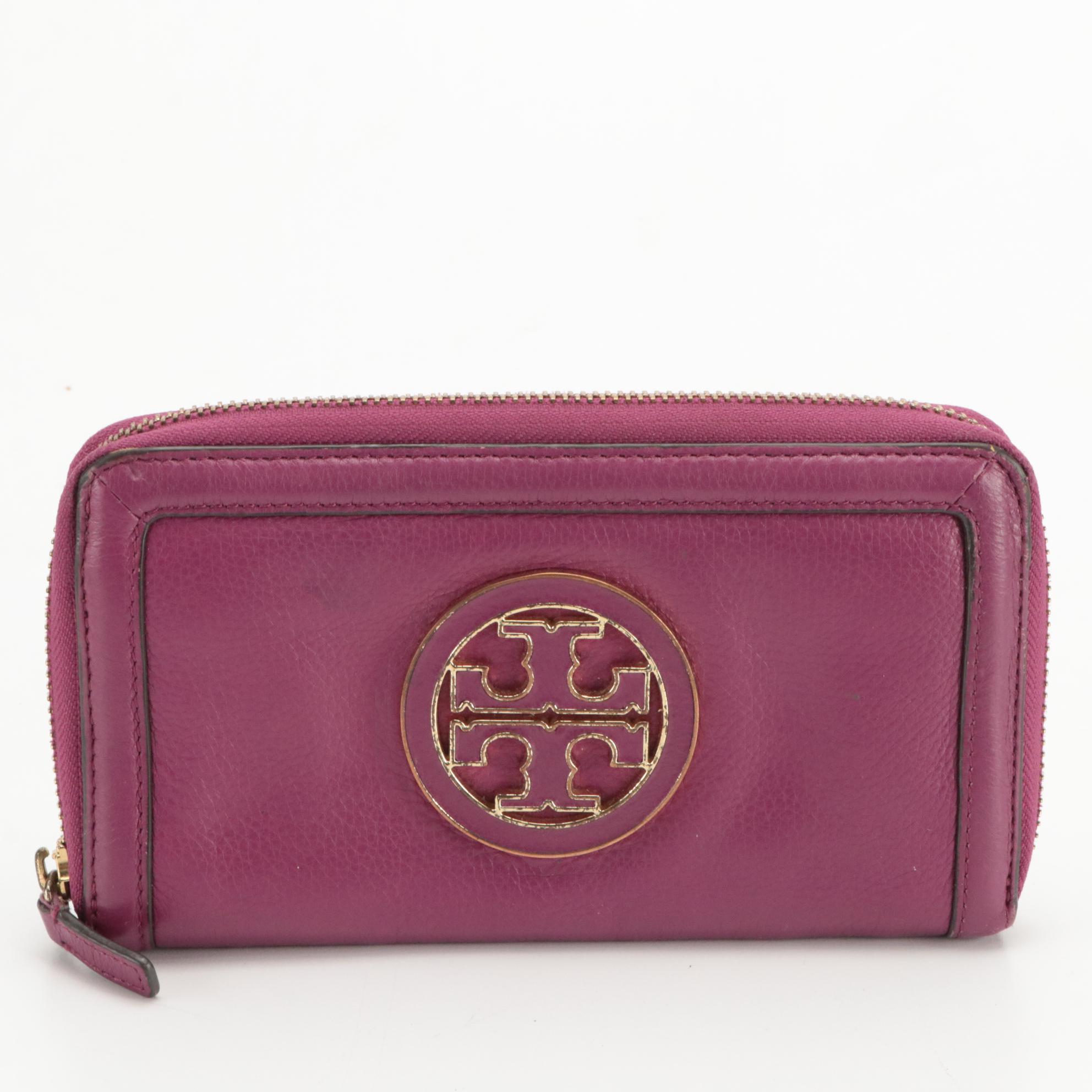 Tory Burch Logo Zip-Around Leather Wallets and Saffiano Leather Card Case