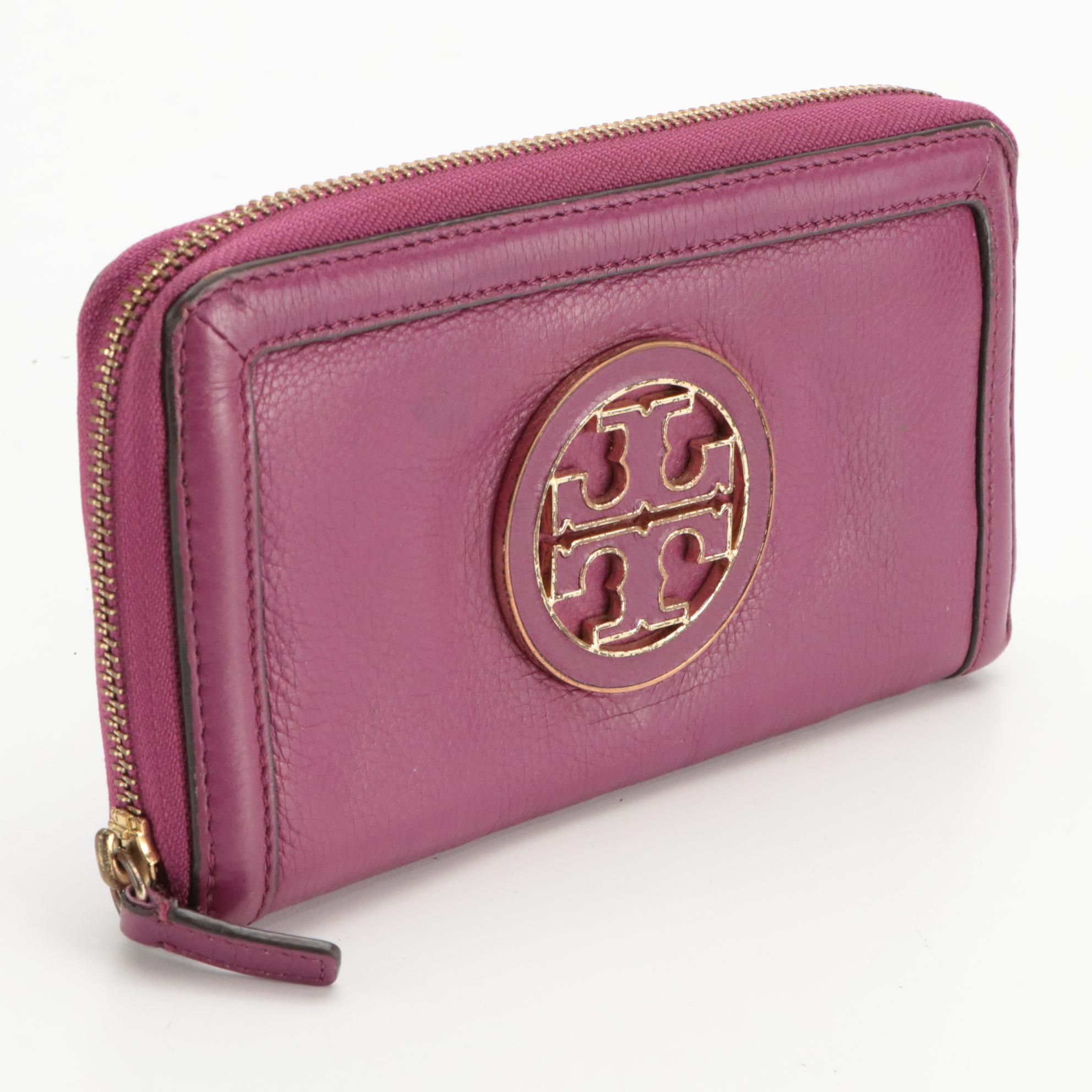 Tory Burch Logo Zip-Around Leather Wallets and Saffiano Leather Card Case