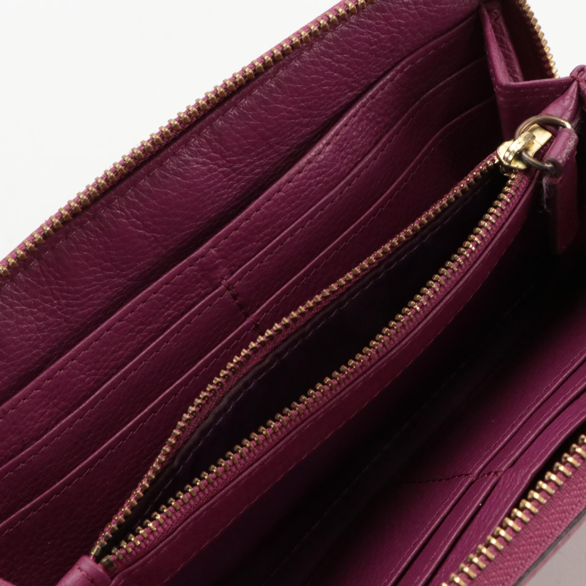 Tory Burch Logo Zip-Around Leather Wallets and Saffiano Leather Card Case