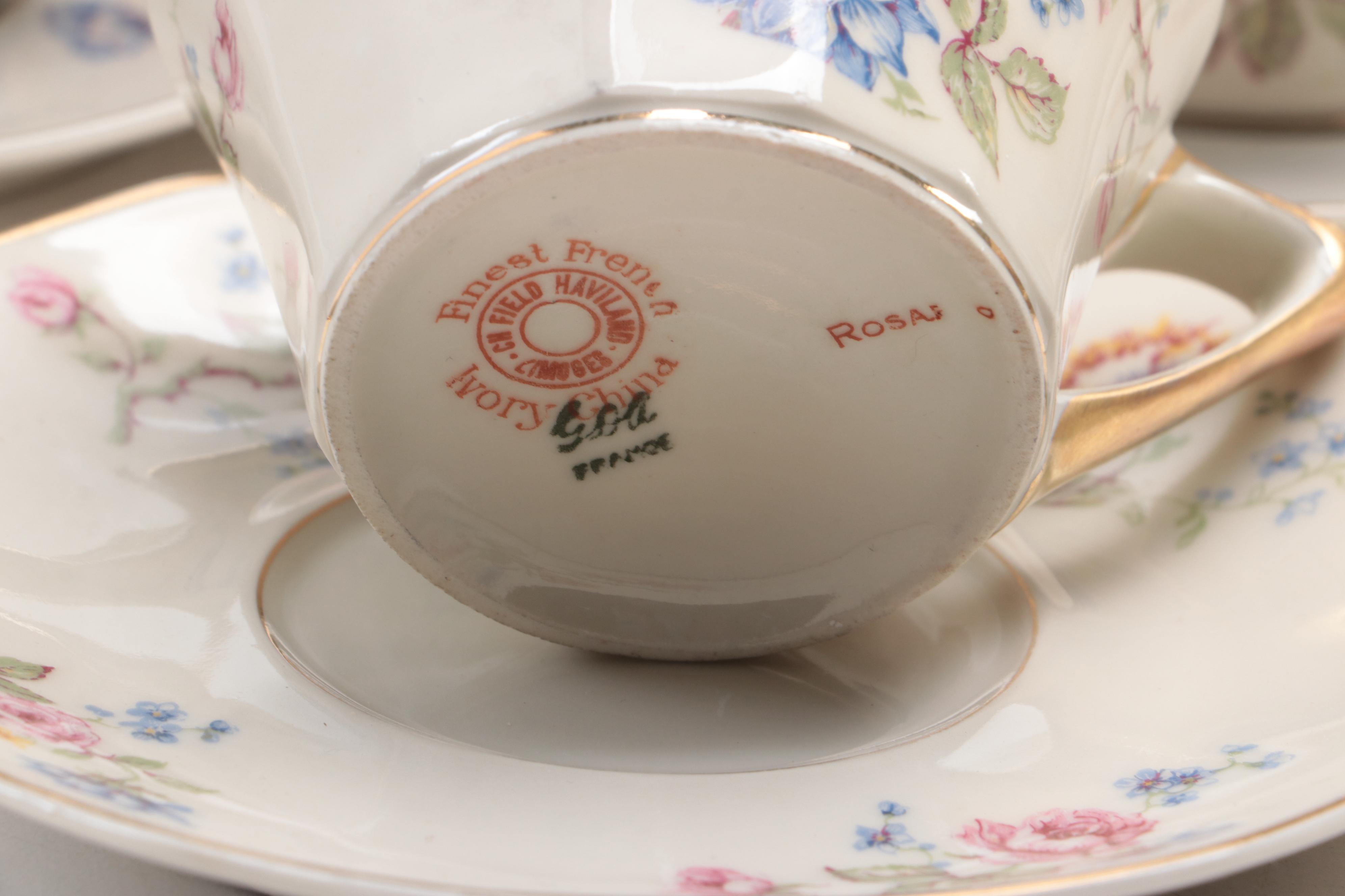 Haviland Limoges Porcelain "Rosario" Dinnerware, Mid-20th Century