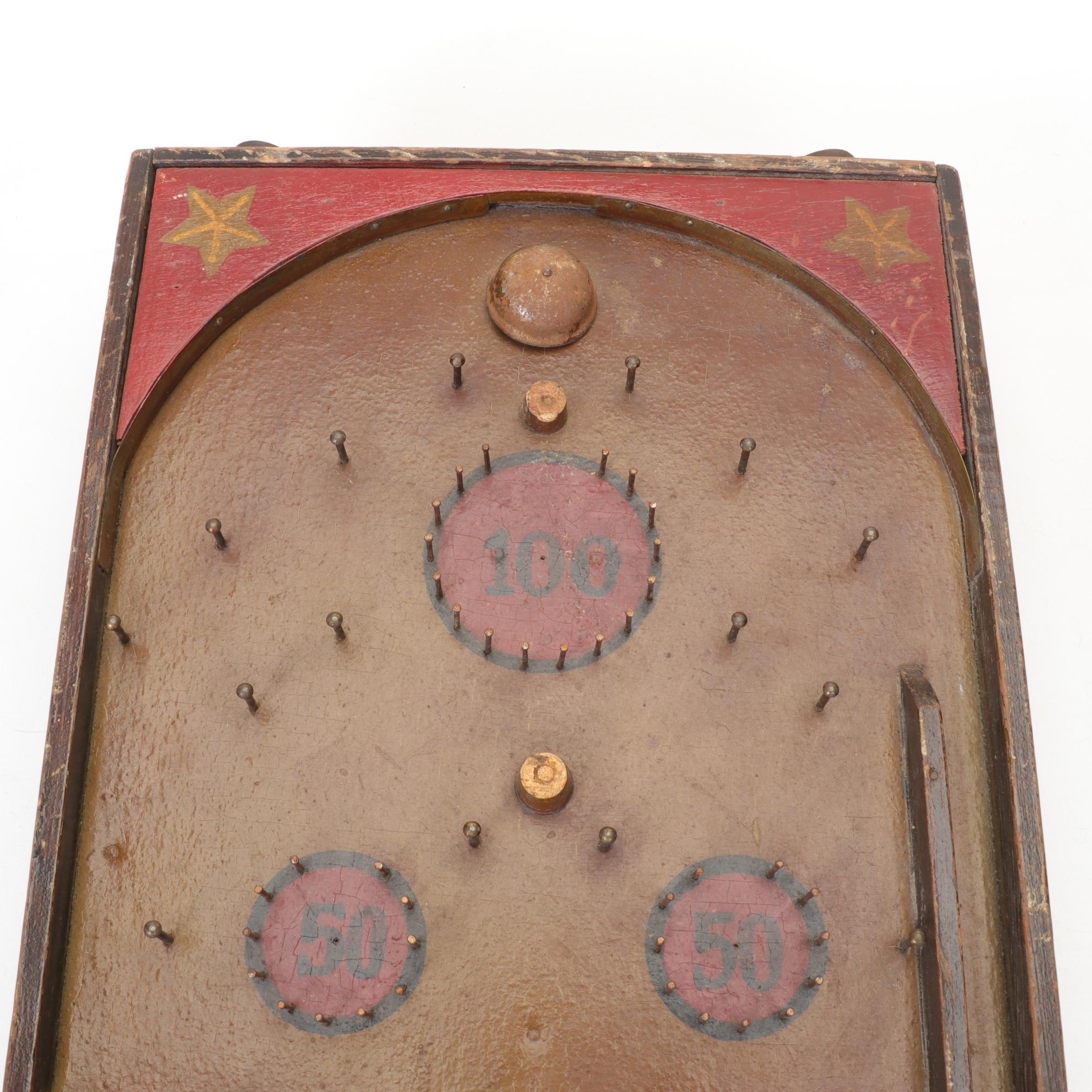 Wood Tabletop Pinball Game, Early 20th Century