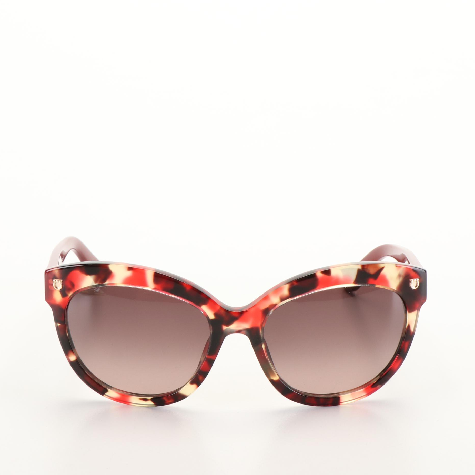 Salvatore Ferragamo SF675S Red Tortoise Sunglasses with Case