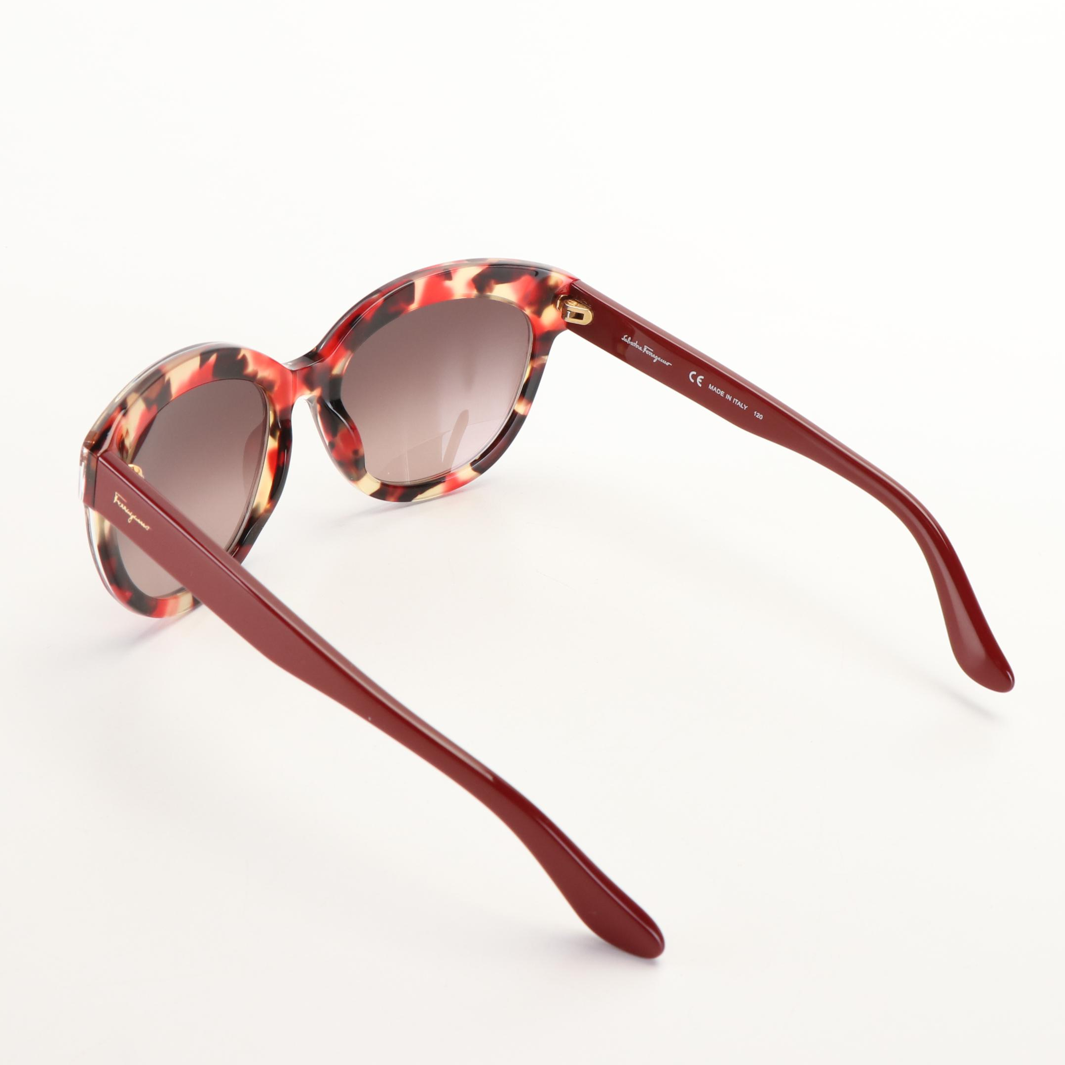 Salvatore Ferragamo SF675S Red Tortoise Sunglasses with Case