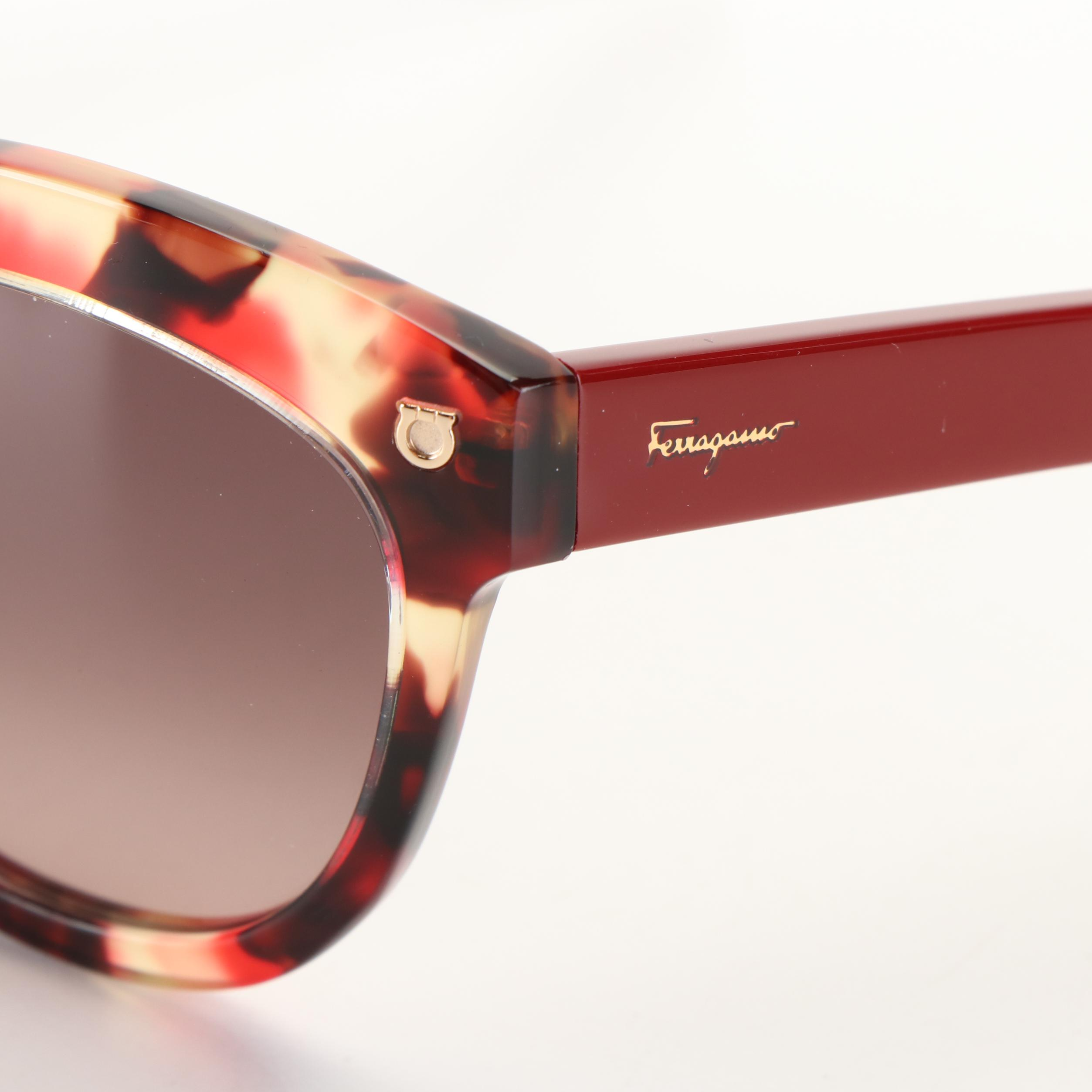 Salvatore Ferragamo SF675S Red Tortoise Sunglasses with Case