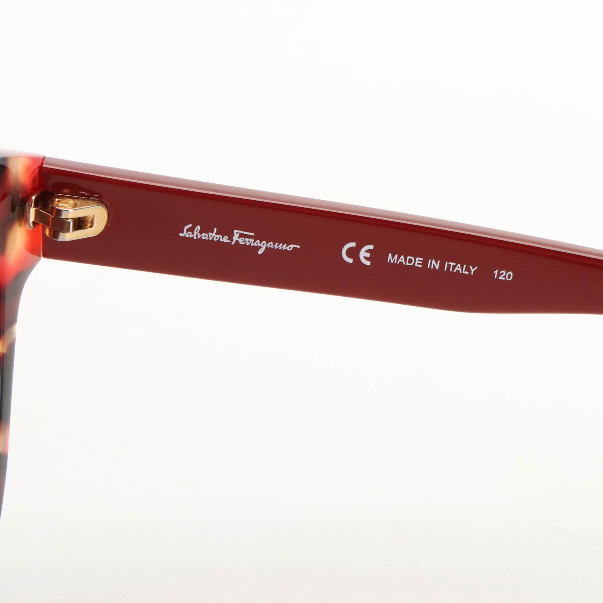 Salvatore Ferragamo SF675S Red Tortoise Sunglasses with Case