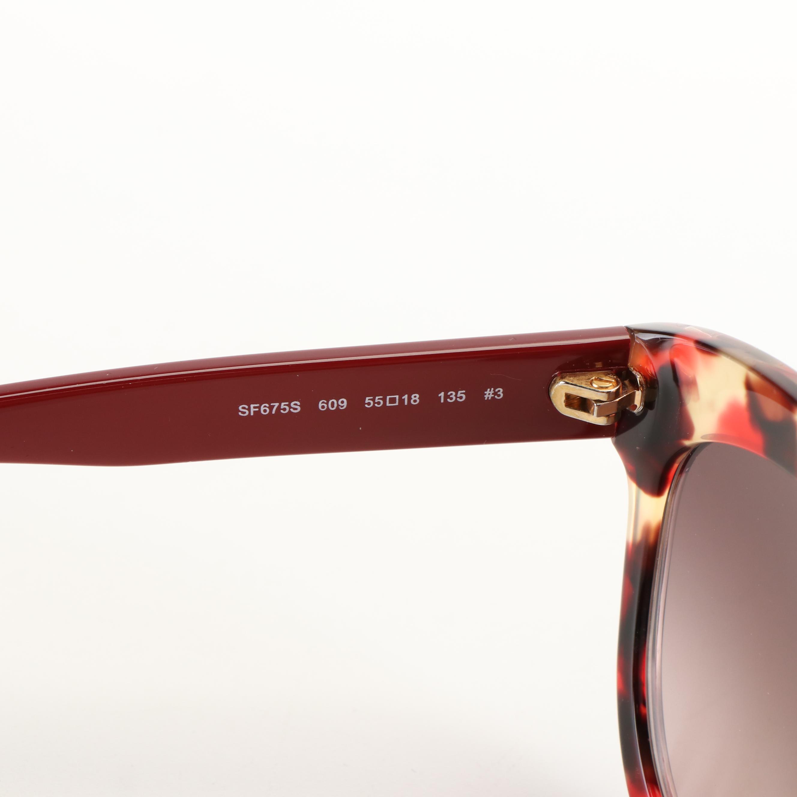 Salvatore Ferragamo SF675S Red Tortoise Sunglasses with Case