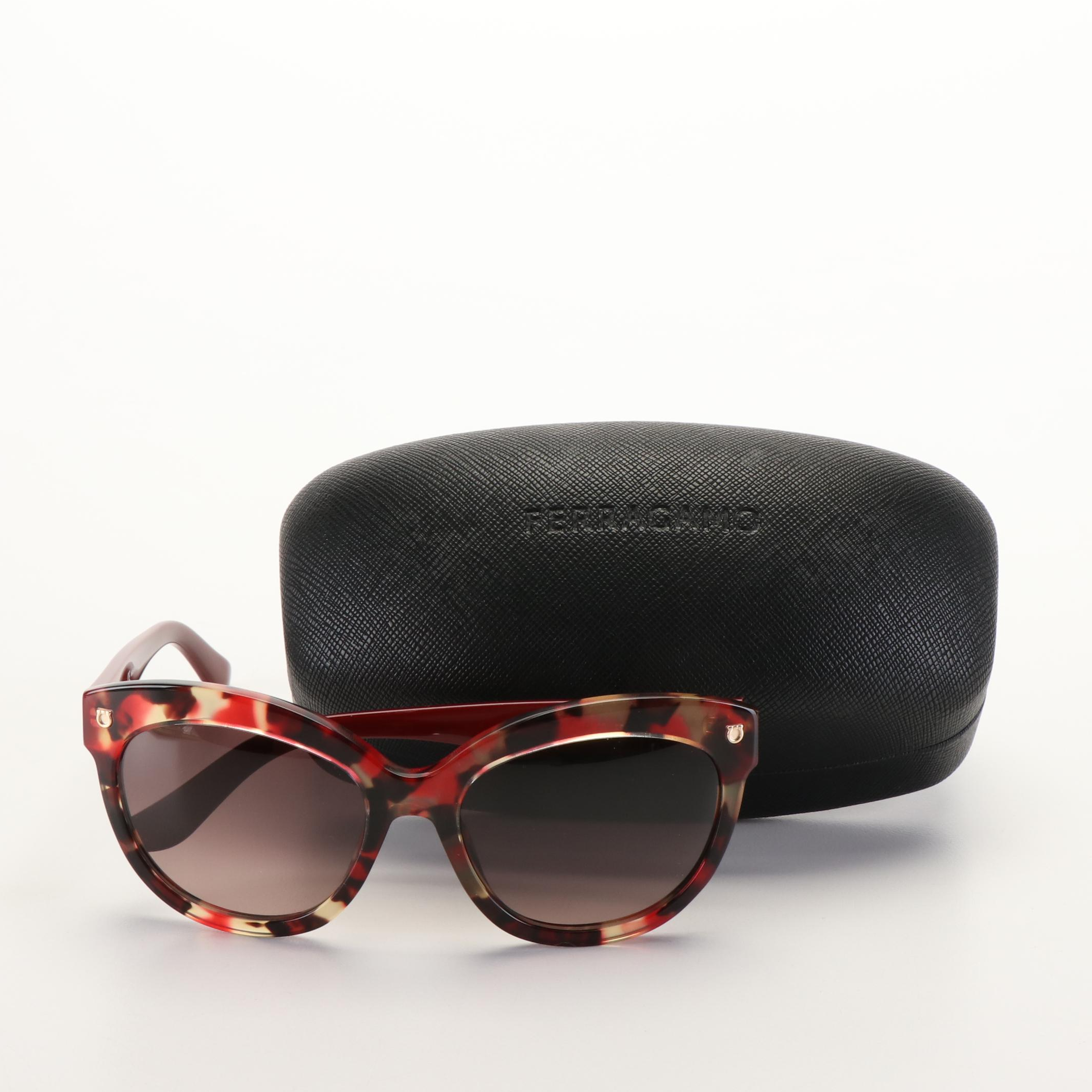 Salvatore Ferragamo SF675S Red Tortoise Sunglasses with Case