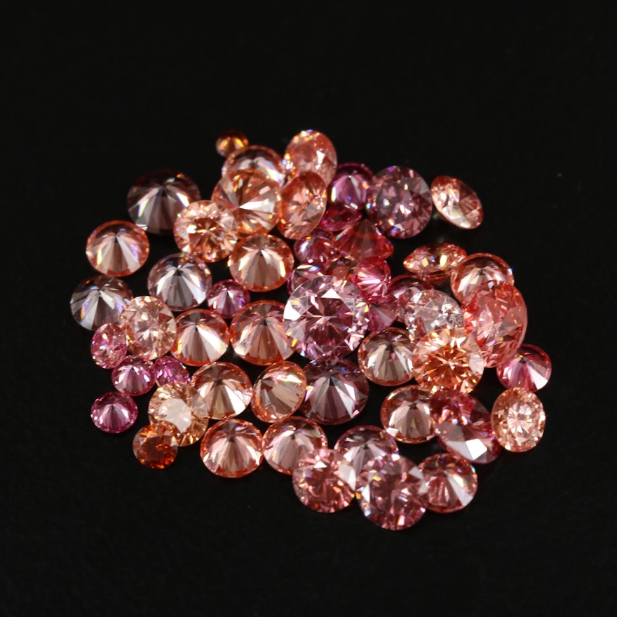 Loose 5.22 CTW Lab Grown Fancy Pink to Fancy Purple Diamond Lot
