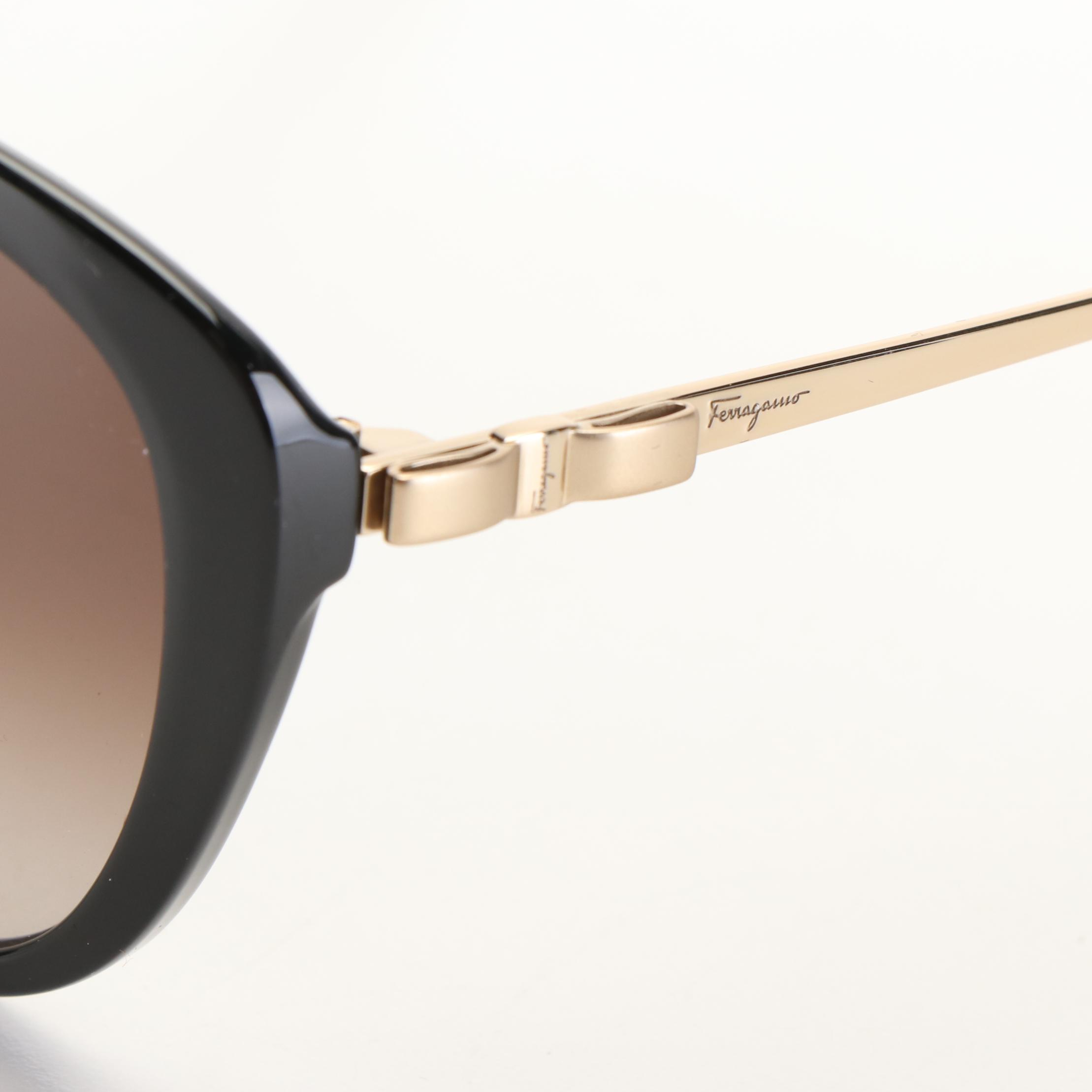 Salvatore Ferragamo SF973SA Brown Gradient and Black Frame Sunglasses