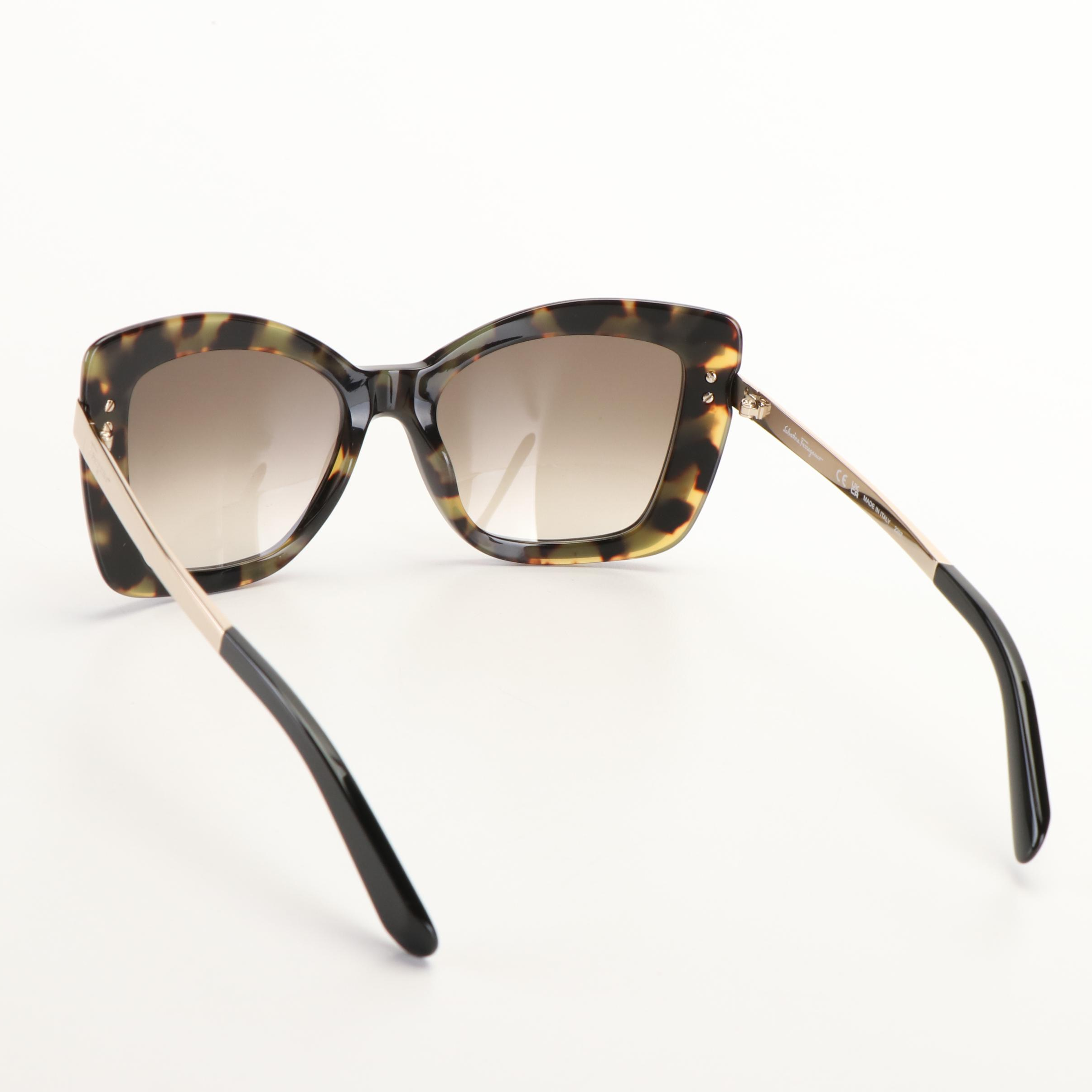 Salvatore Ferragamo SF814S Brown Gradient Black Havana Sunglasses