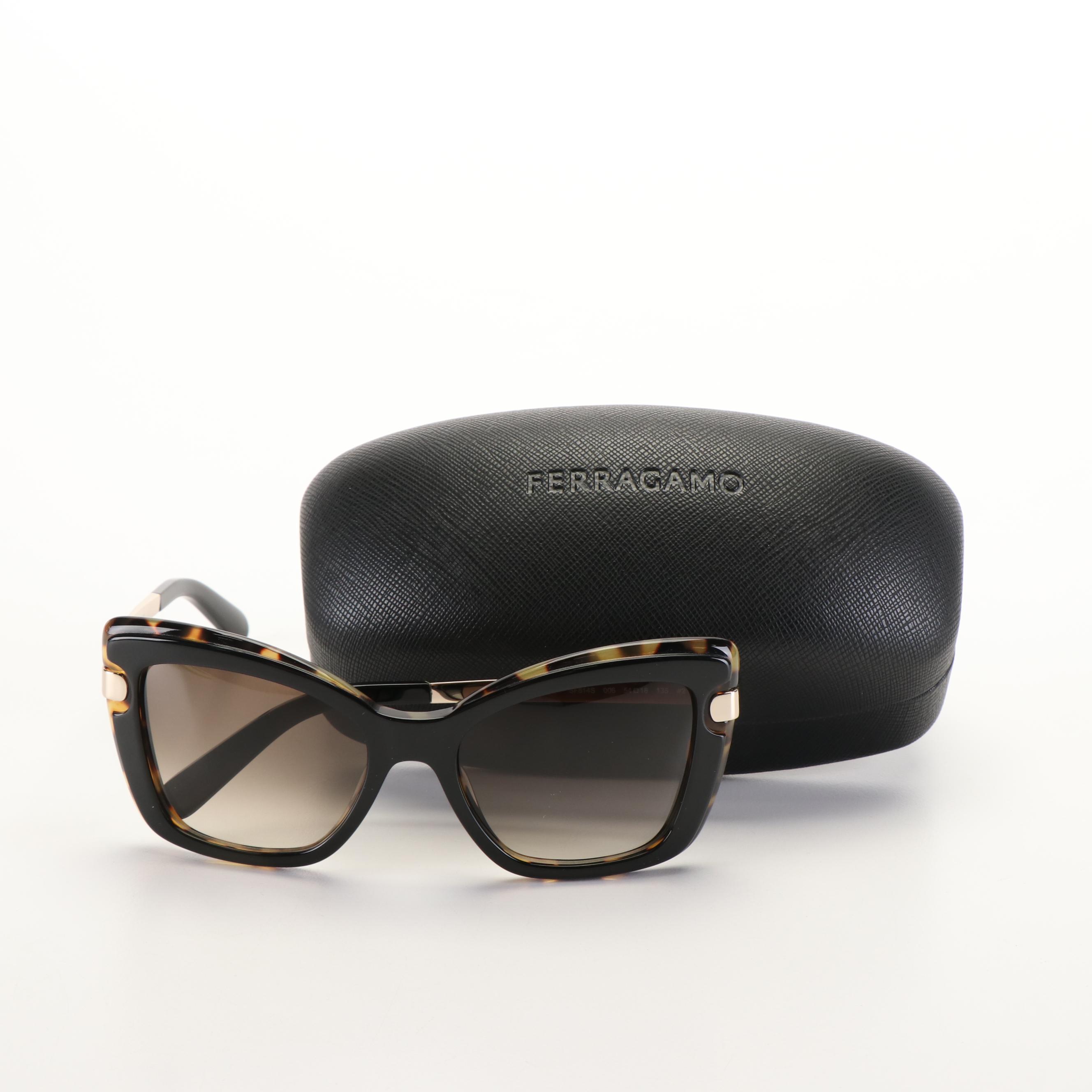 Salvatore Ferragamo SF814S Brown Gradient Black Havana Sunglasses